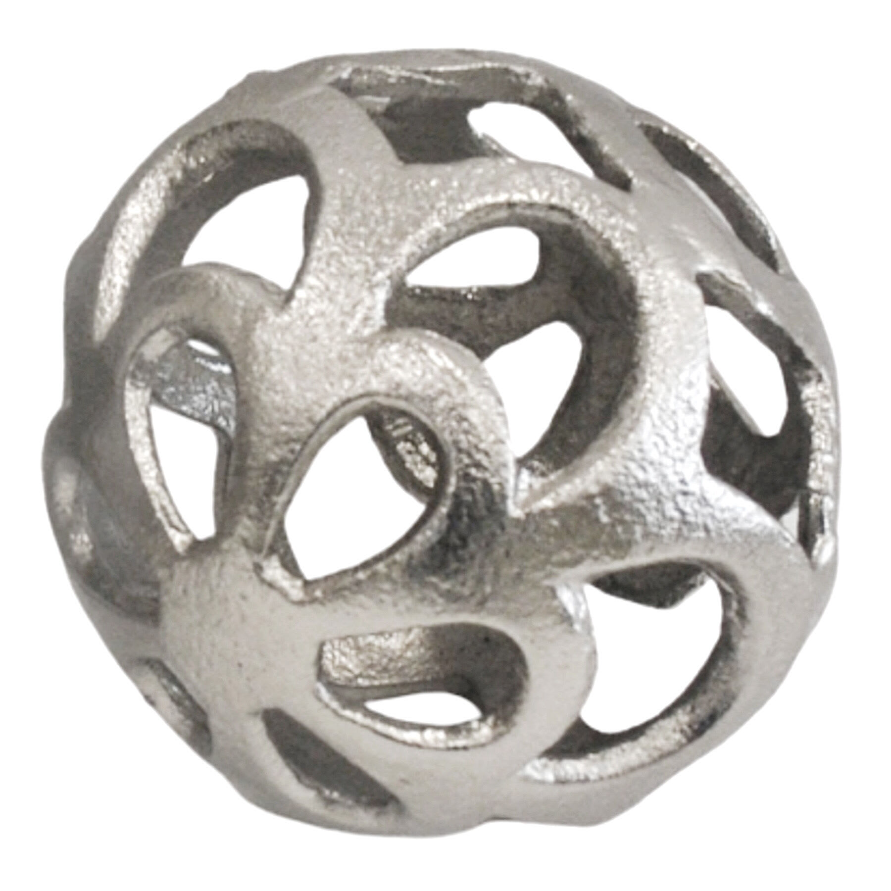 Silver Metal Cutout Ball, 4"