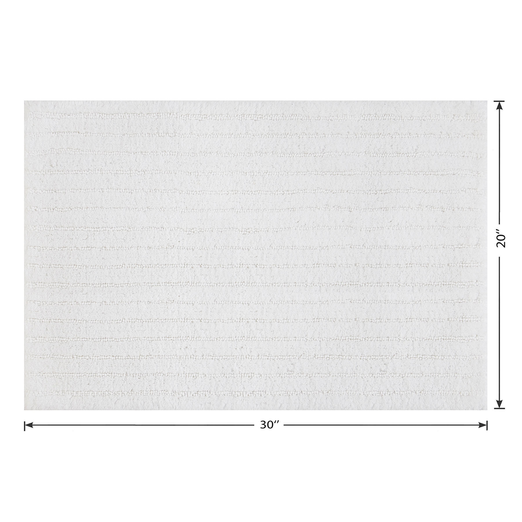 Found & Fable White Striped High Low Bath Rug, 20x30