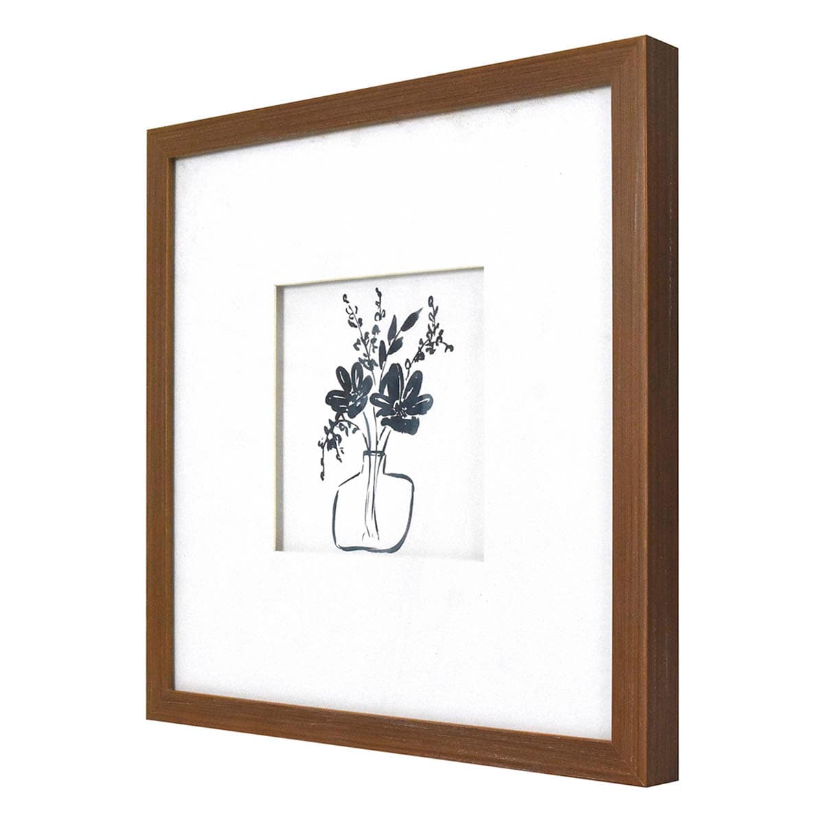 Honeybloom Glass Framed Floral Print Wall Art, 13"