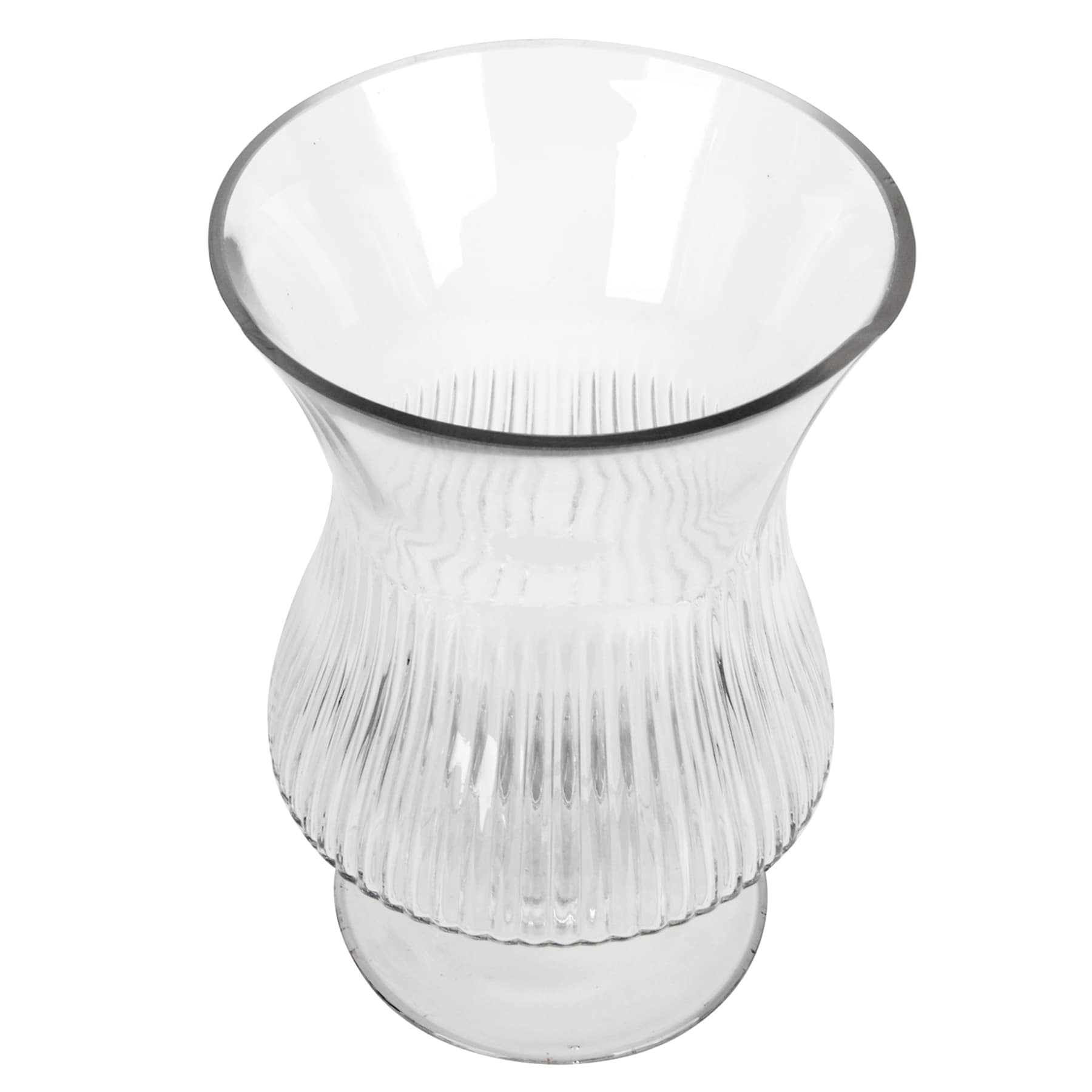 Providence Ribbed Clear Glass Vase, 9"