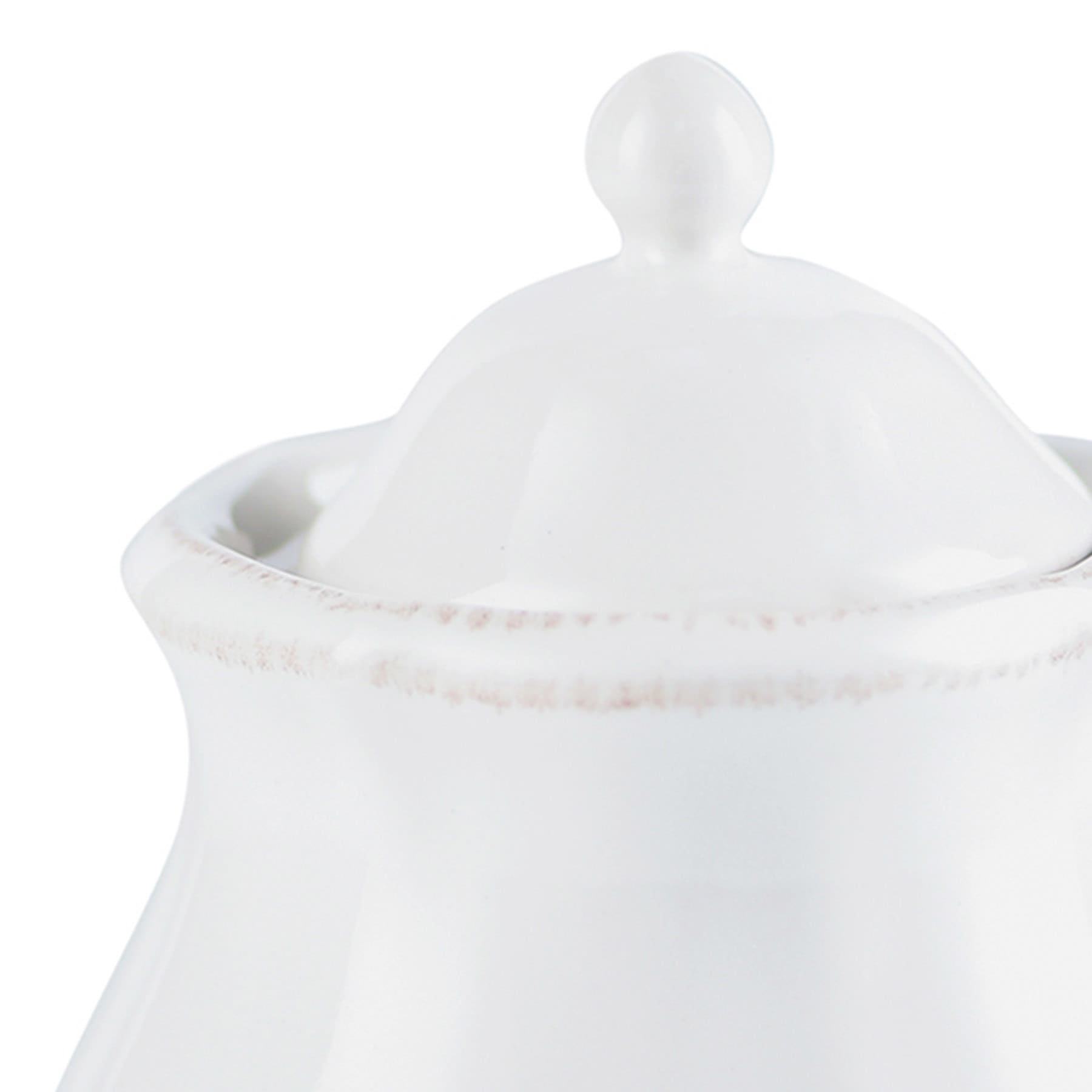 Providence White Scalloped Sugar Jar