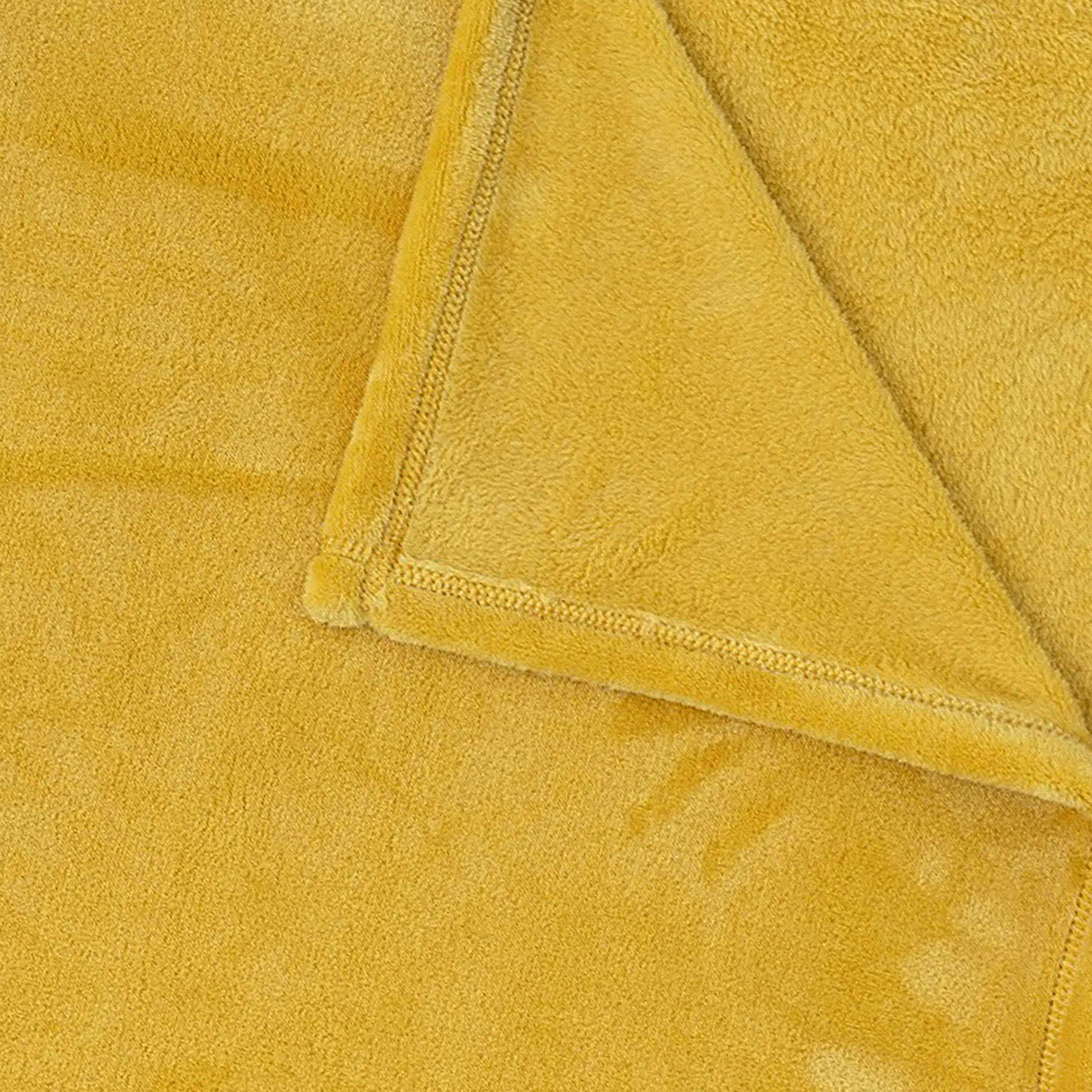 Yellow Plush Bed Blanket, Full/Queen