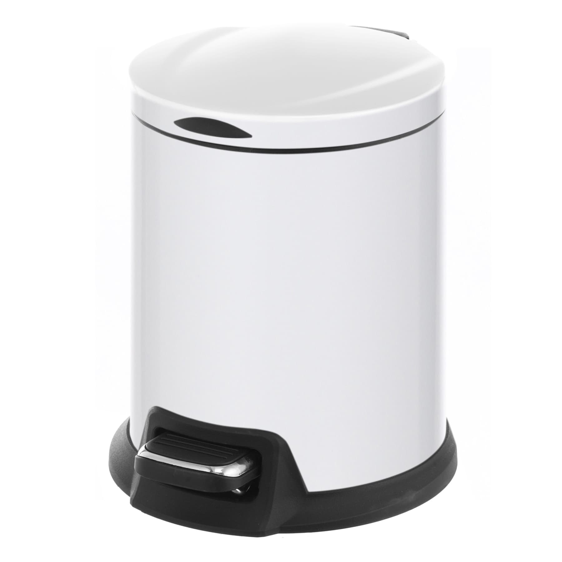White Stainless Steel Pedal Trash Can, 5l