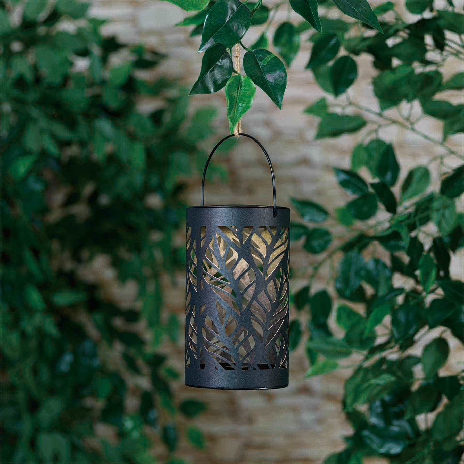 Solar Laser Cut Leaves Lantern Pathway Light