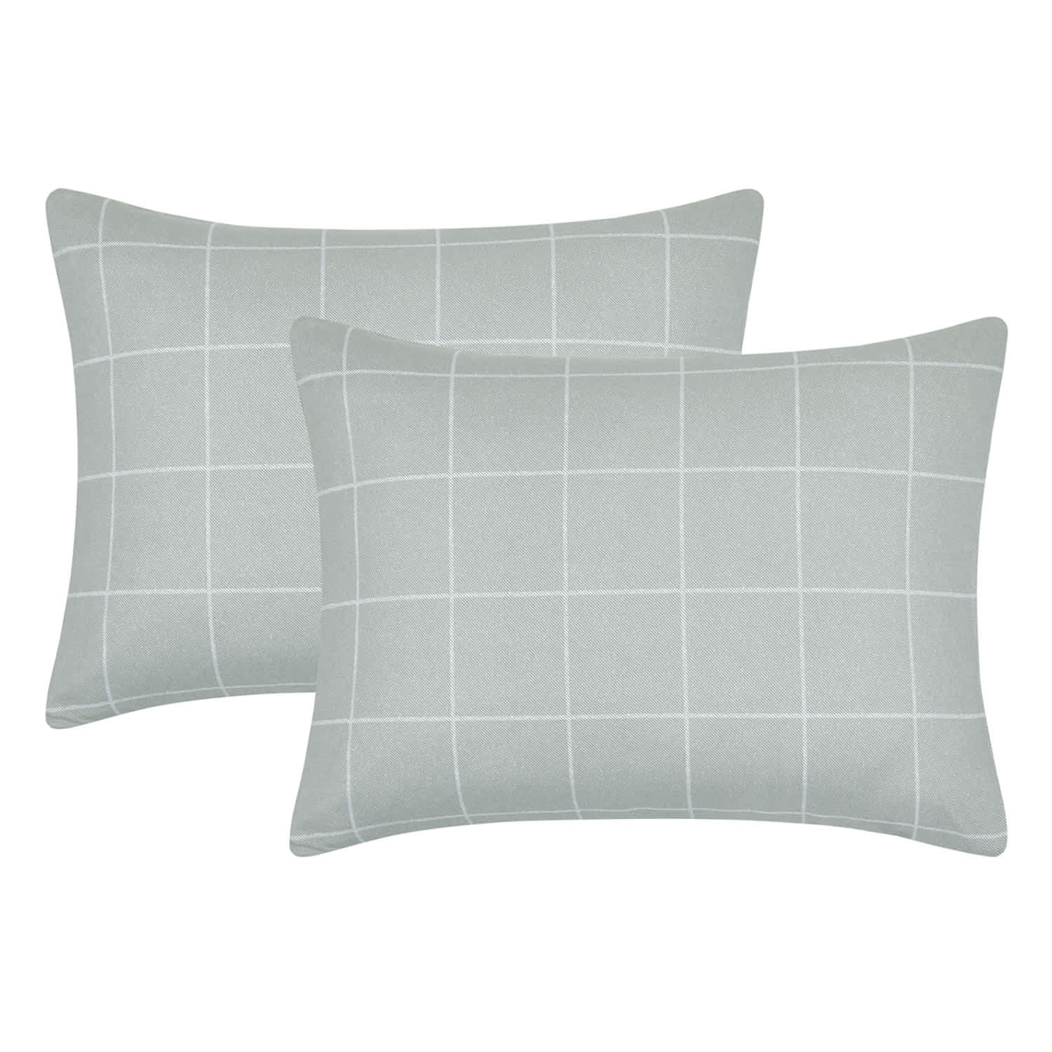 4-Piece Grey Windowpane Printed Duvet Set with Insert, Full/Queen