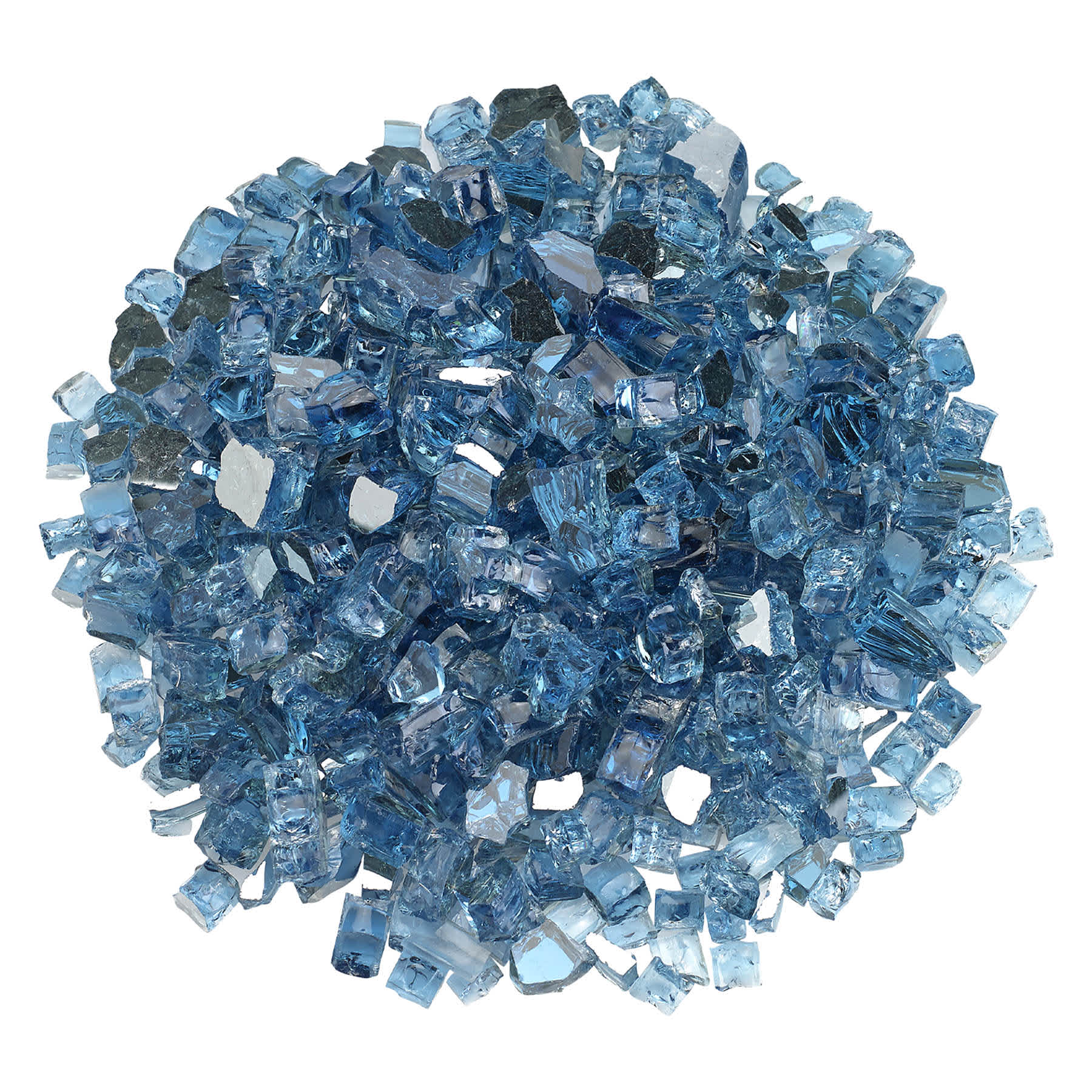 Pacific Blue Thick Reflective Fire Glass, 5.5"
