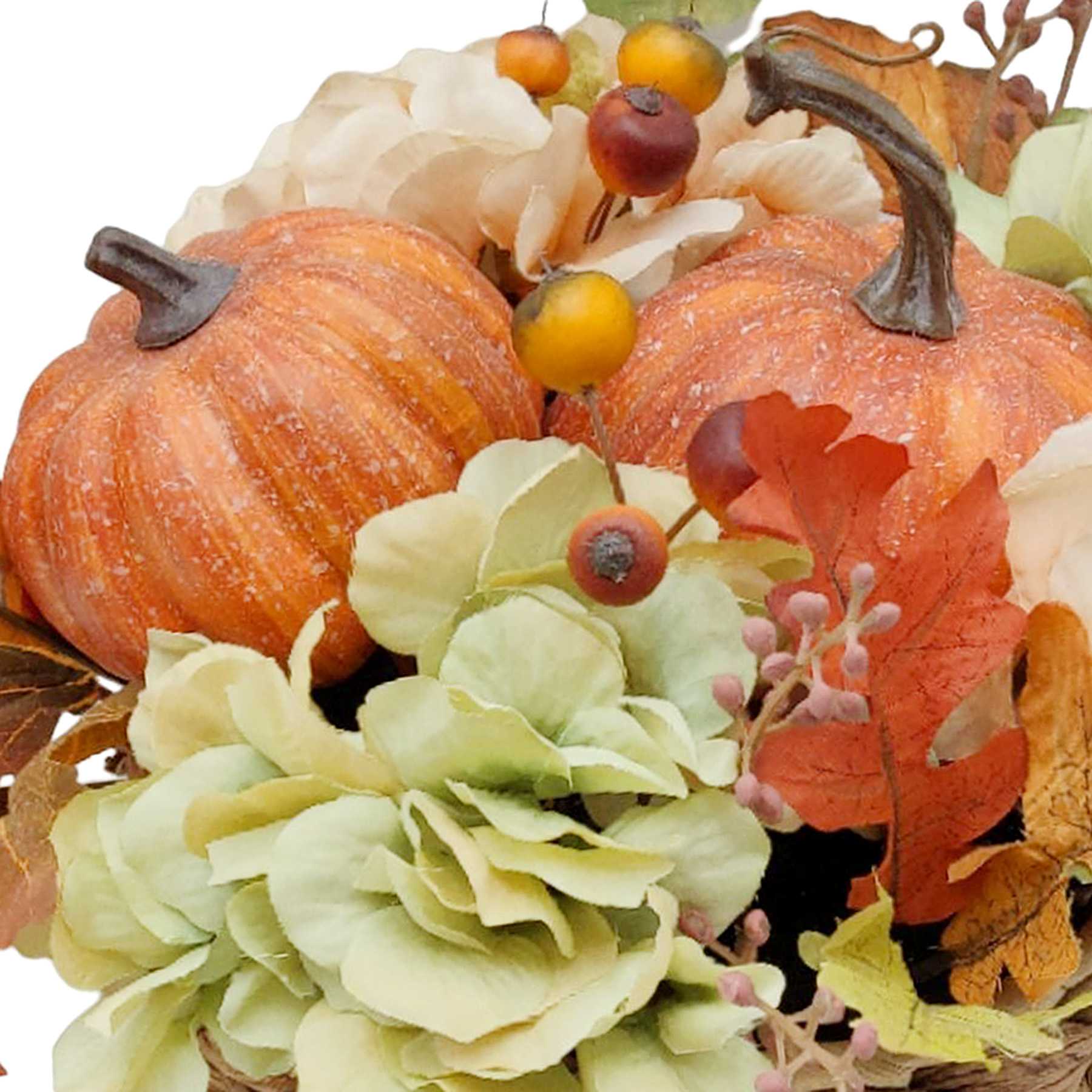 Peony & Pumpkin Autumn Basket, 13"