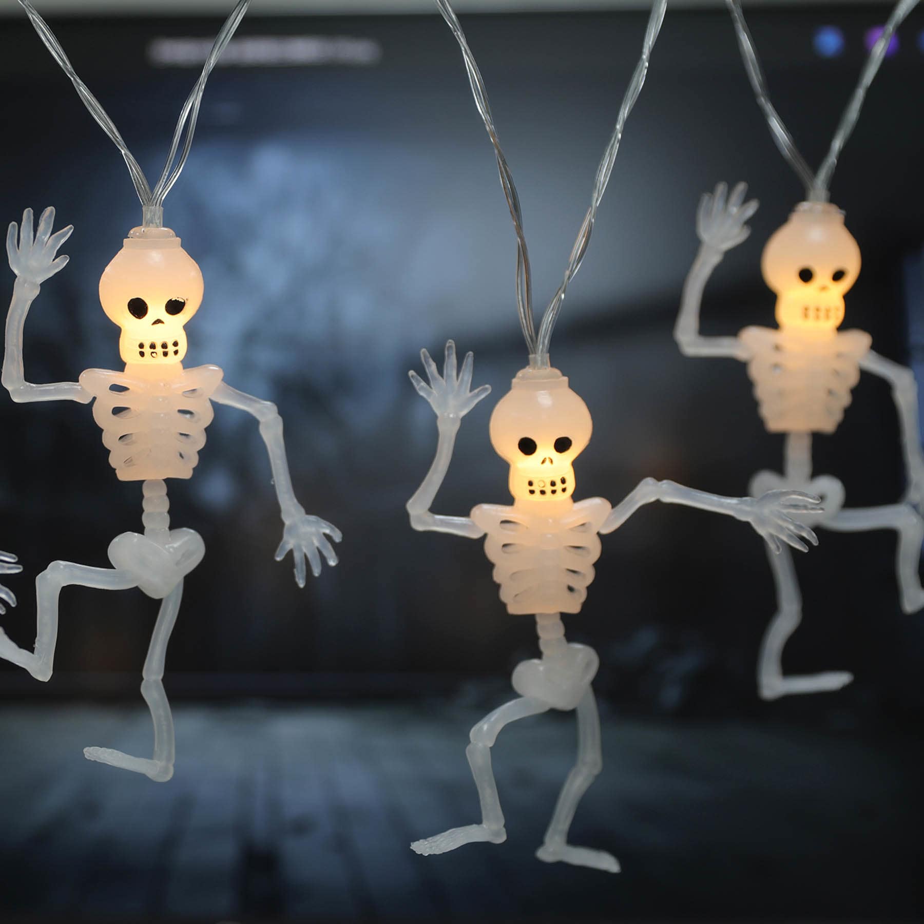 10-Lumens Halloween Skeleton String Lights, Battery Operated