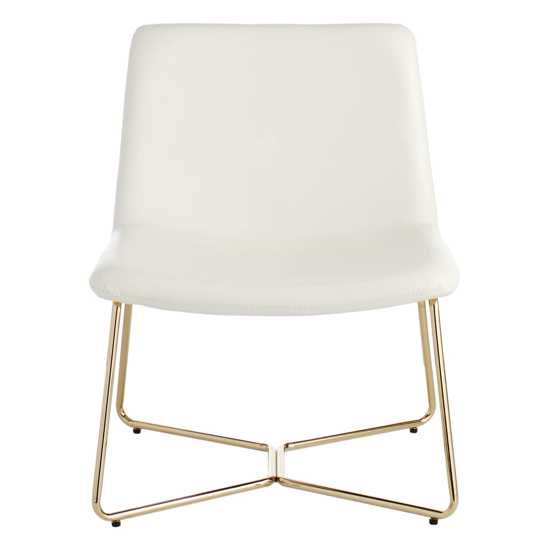 Crosby St. Drake Faux Leather Lounge Chair, Cream