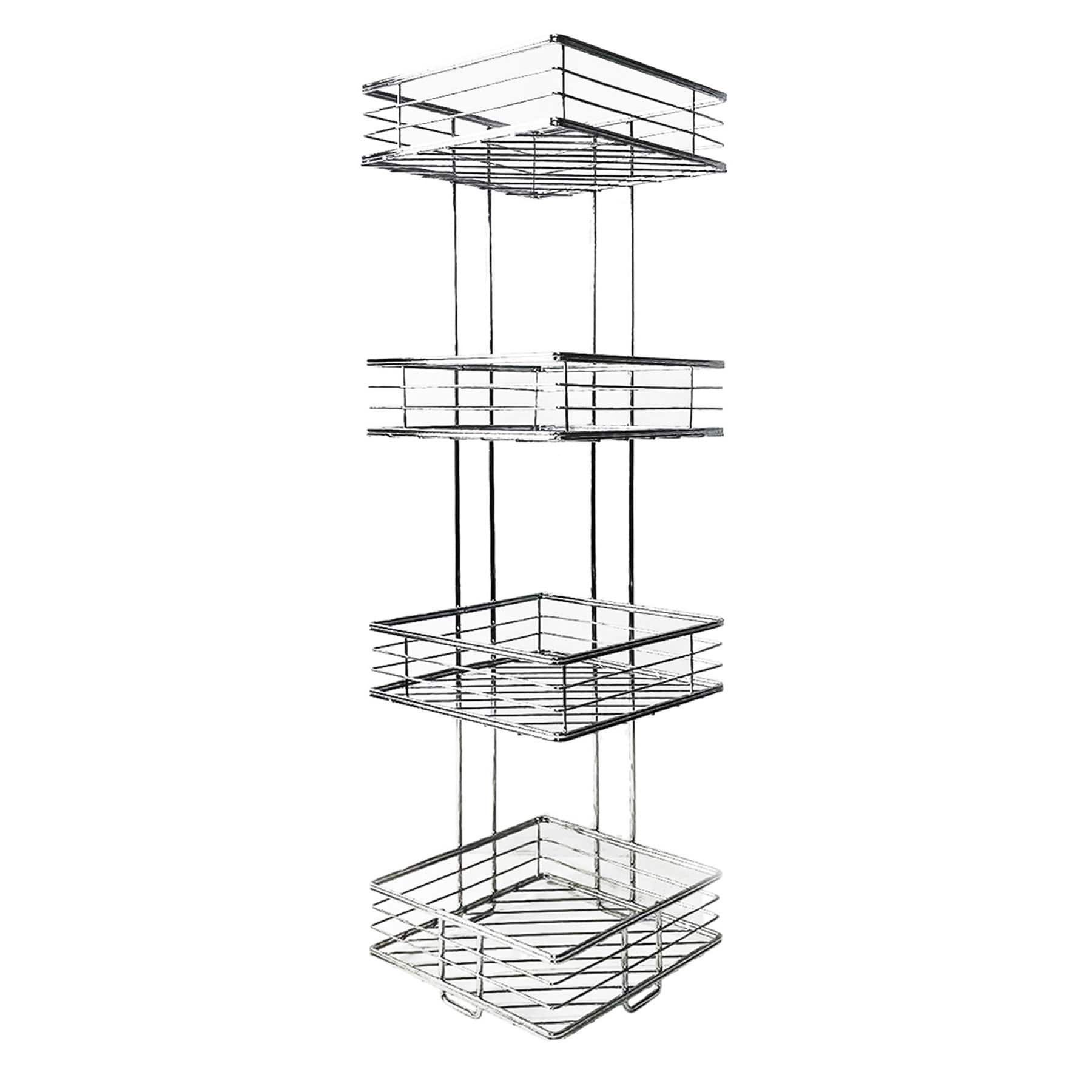 Manhattan 4-Tier Square Storage Stand, Chrome