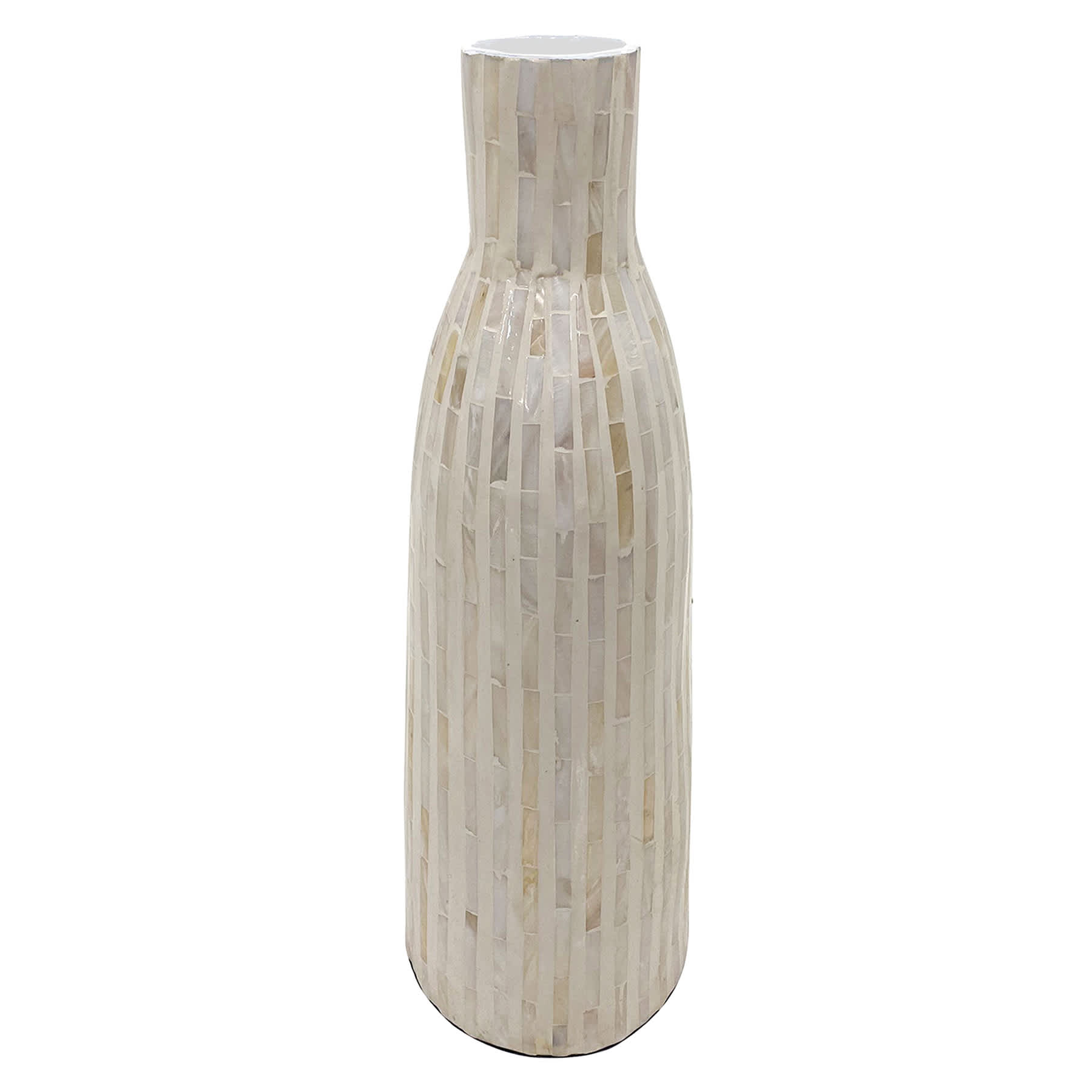 White Mother of Pearl Vase, 14"