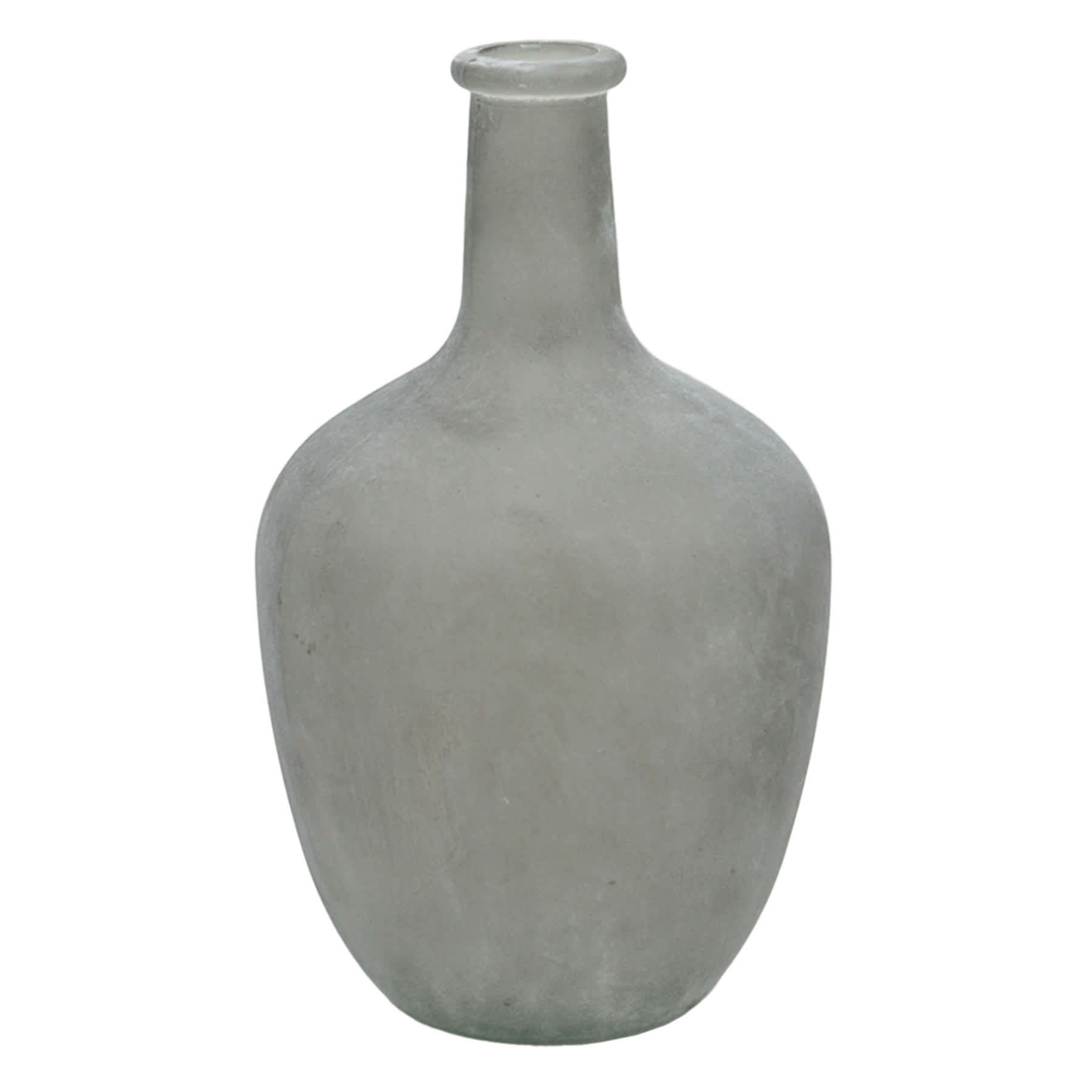 Ty Pennington Grey Sanded Glass Bottle Vase, 10"