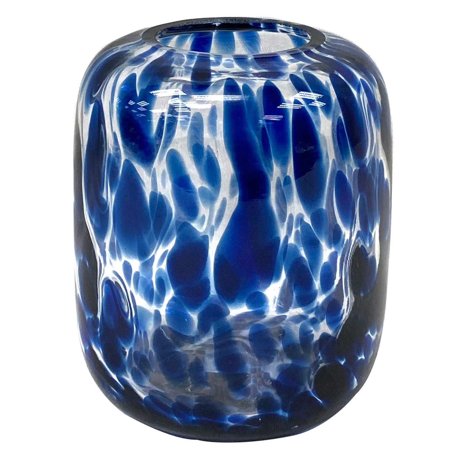 Providence Blue Frit Glass Vase, 4.5"