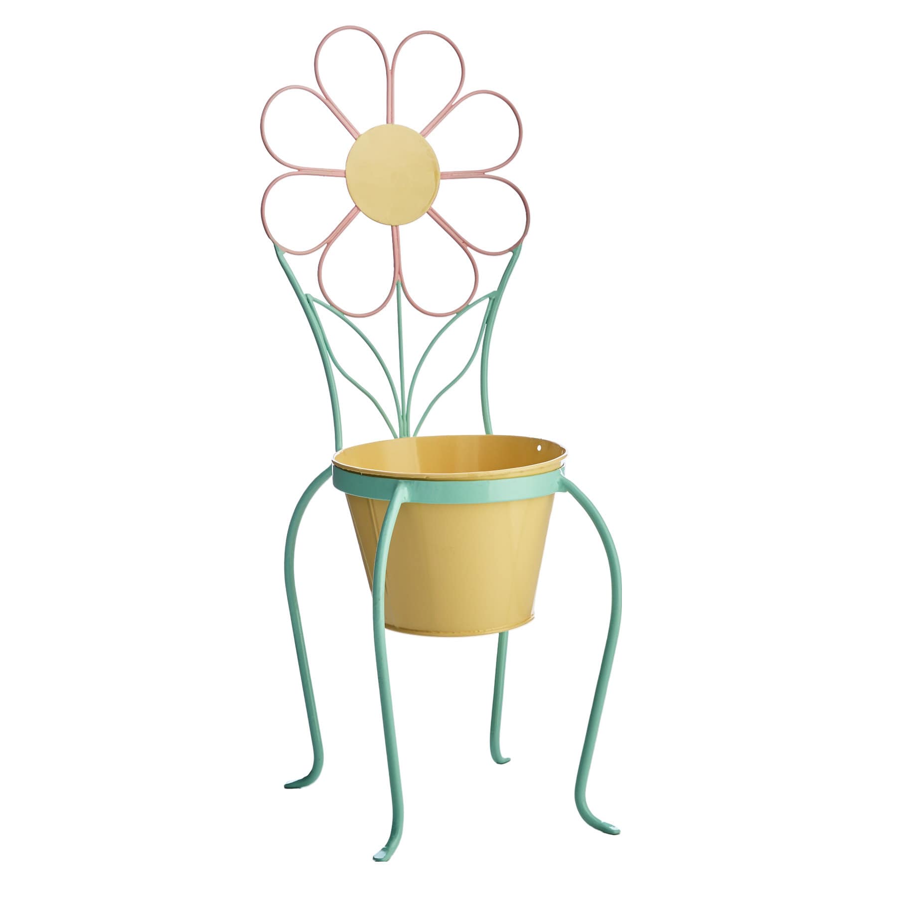 Sunny Club Metal Flower Chair Planter Stand, 24"
