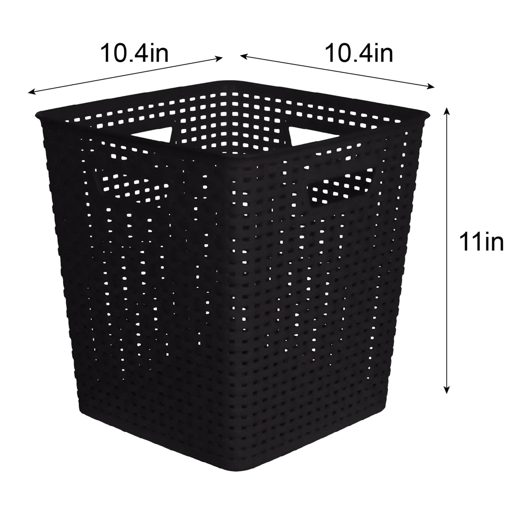 Square Crossover Weave Storage Basket, Black Onyx