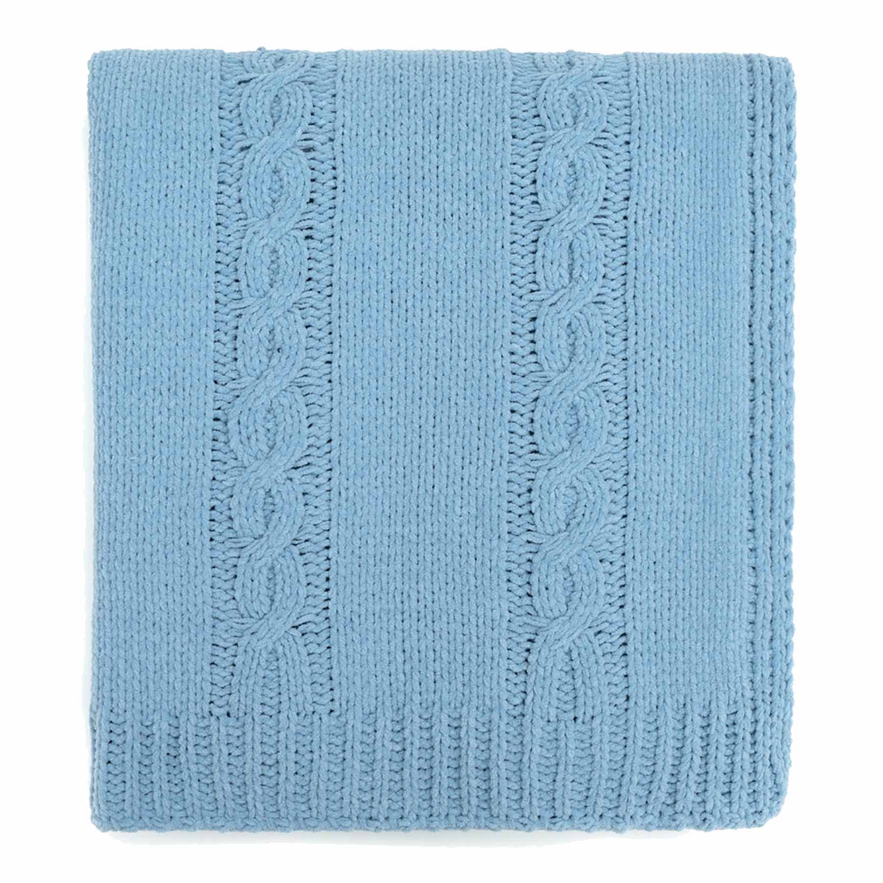 Providence Light Blue Cable Knit Throw Blanket, 50x60