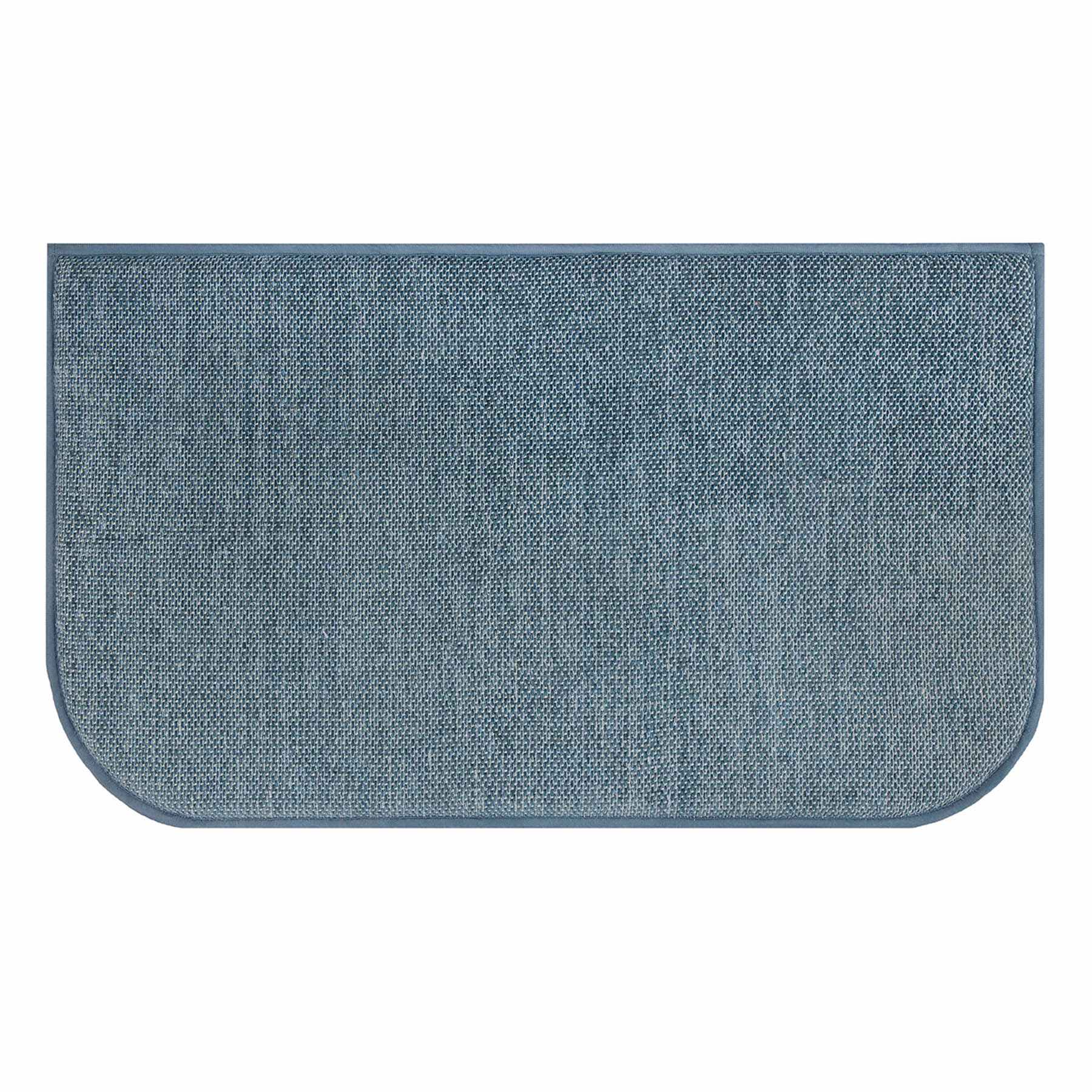 Blue Woven Chenille Washable Kitchen Mat, 20x34