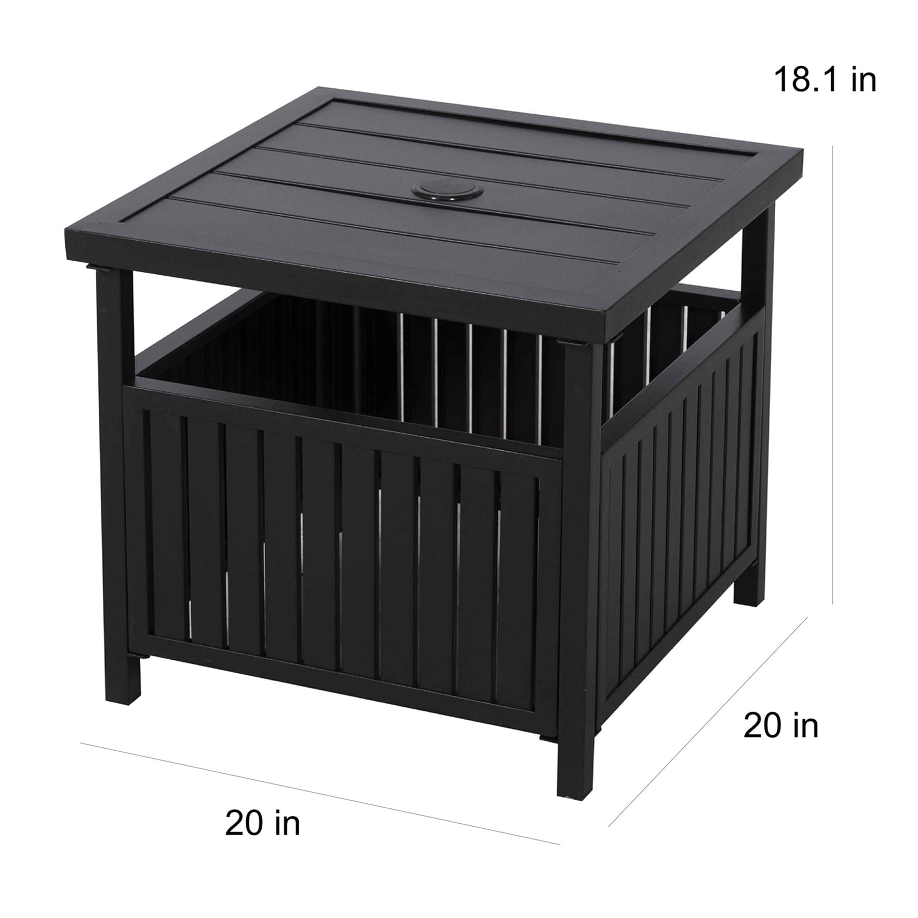 Grammercy Umbrella Patio Table, Black