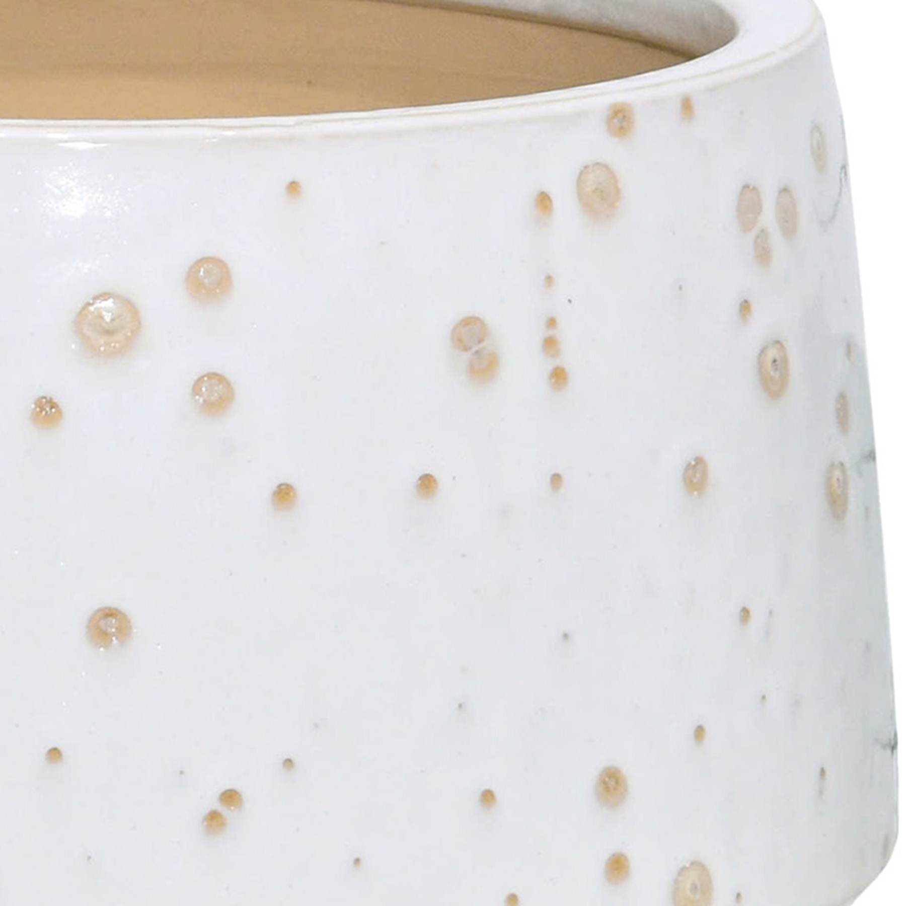 Indoor White Lava Reactive Ceramic Planter, Small
