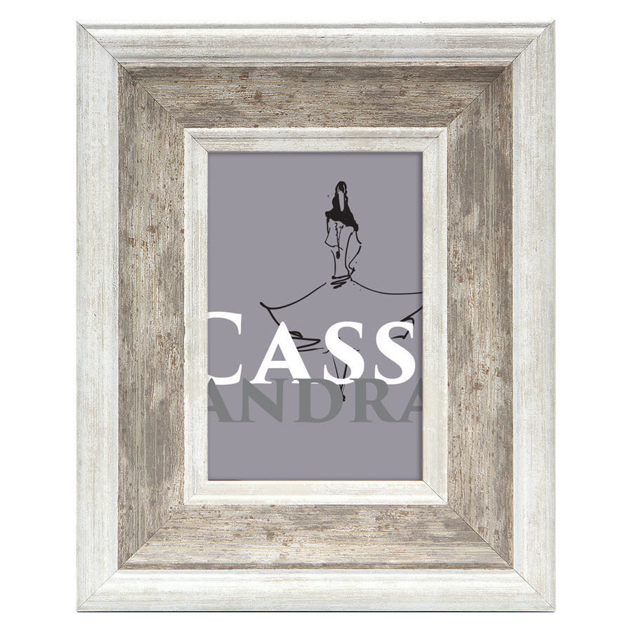 White & Grey Tabletop Picture Frame, 4x6