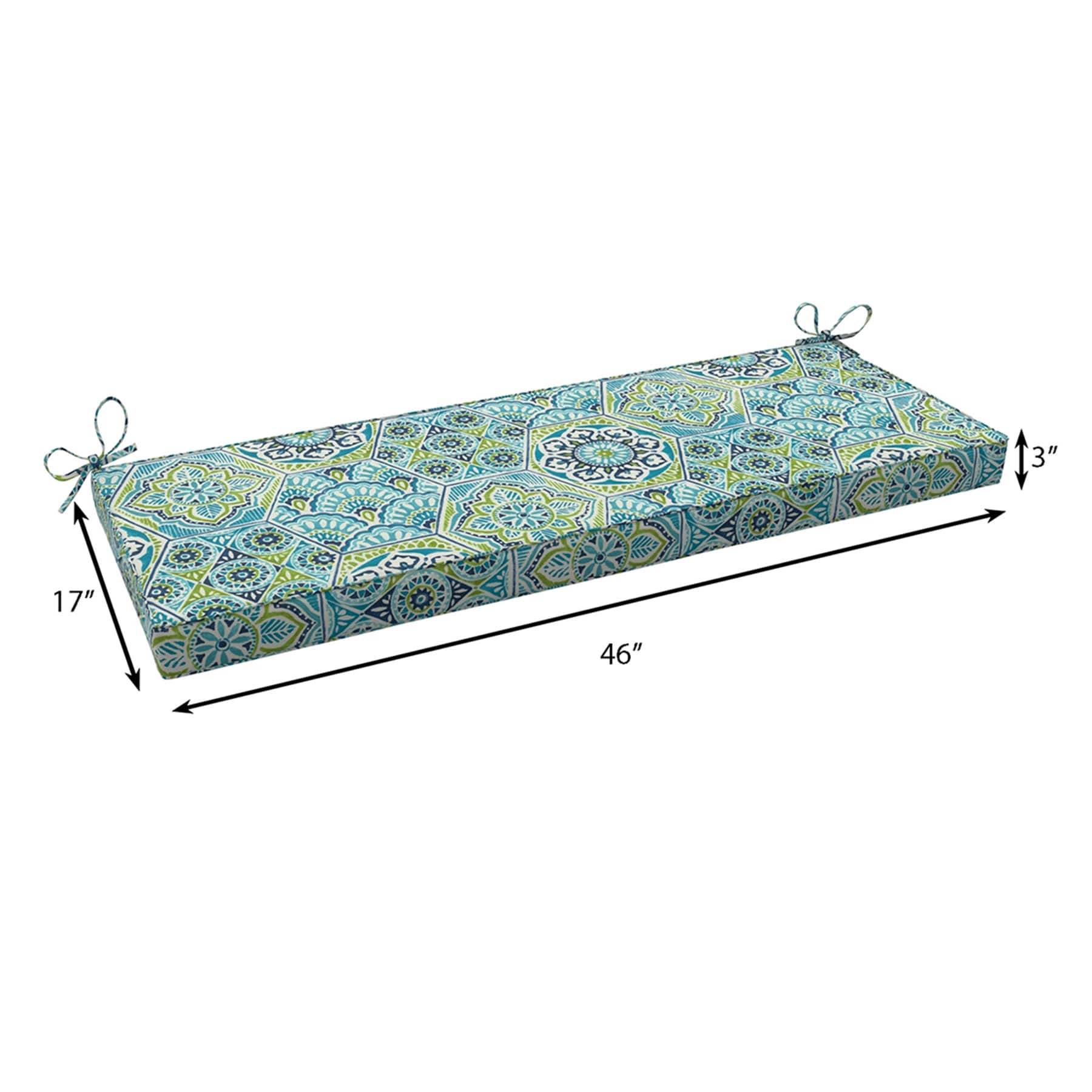 Calista Teal Outdoor Bench Cushion
