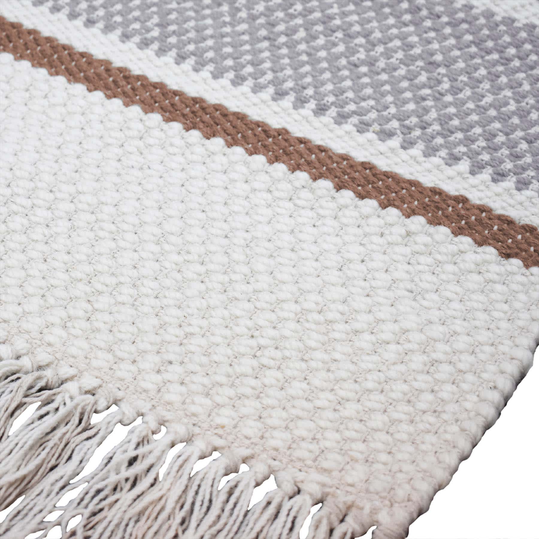 (B801) Honeybloom Ivory Striped Runner, 2x6