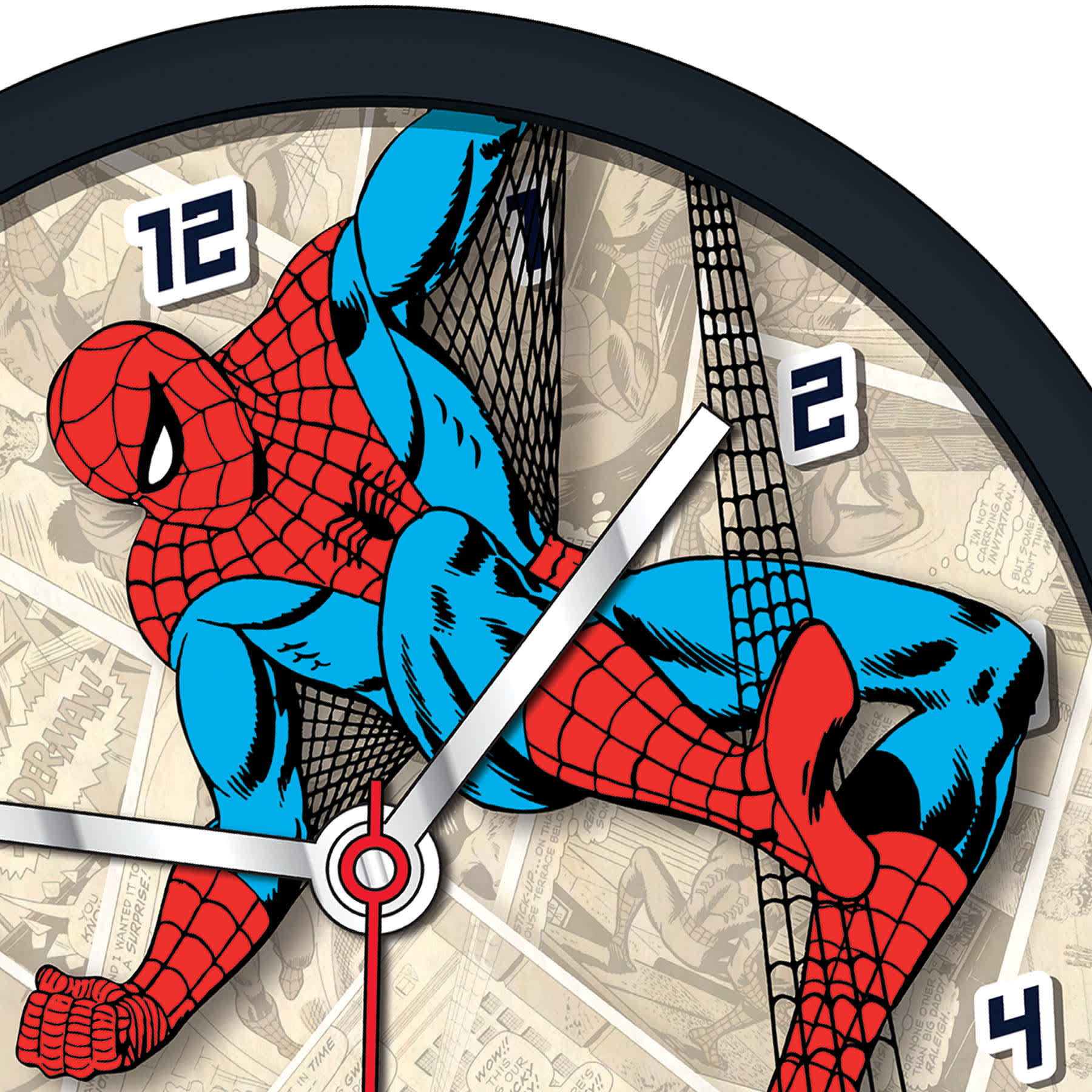 Spiderman Black Round Wall Clock, 10"
