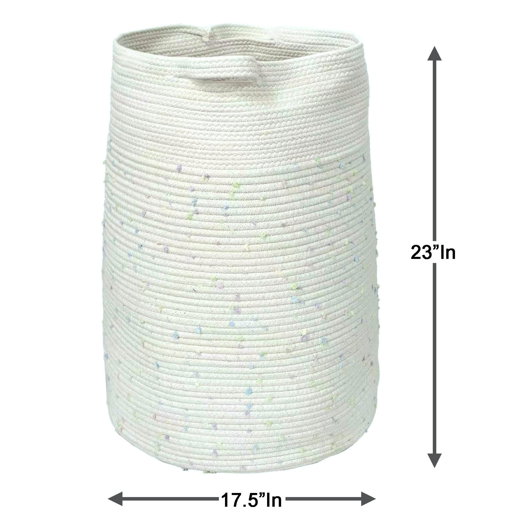 Tiny Dreamers Kids Poly Rope Pastel Dot Hamper, Large
