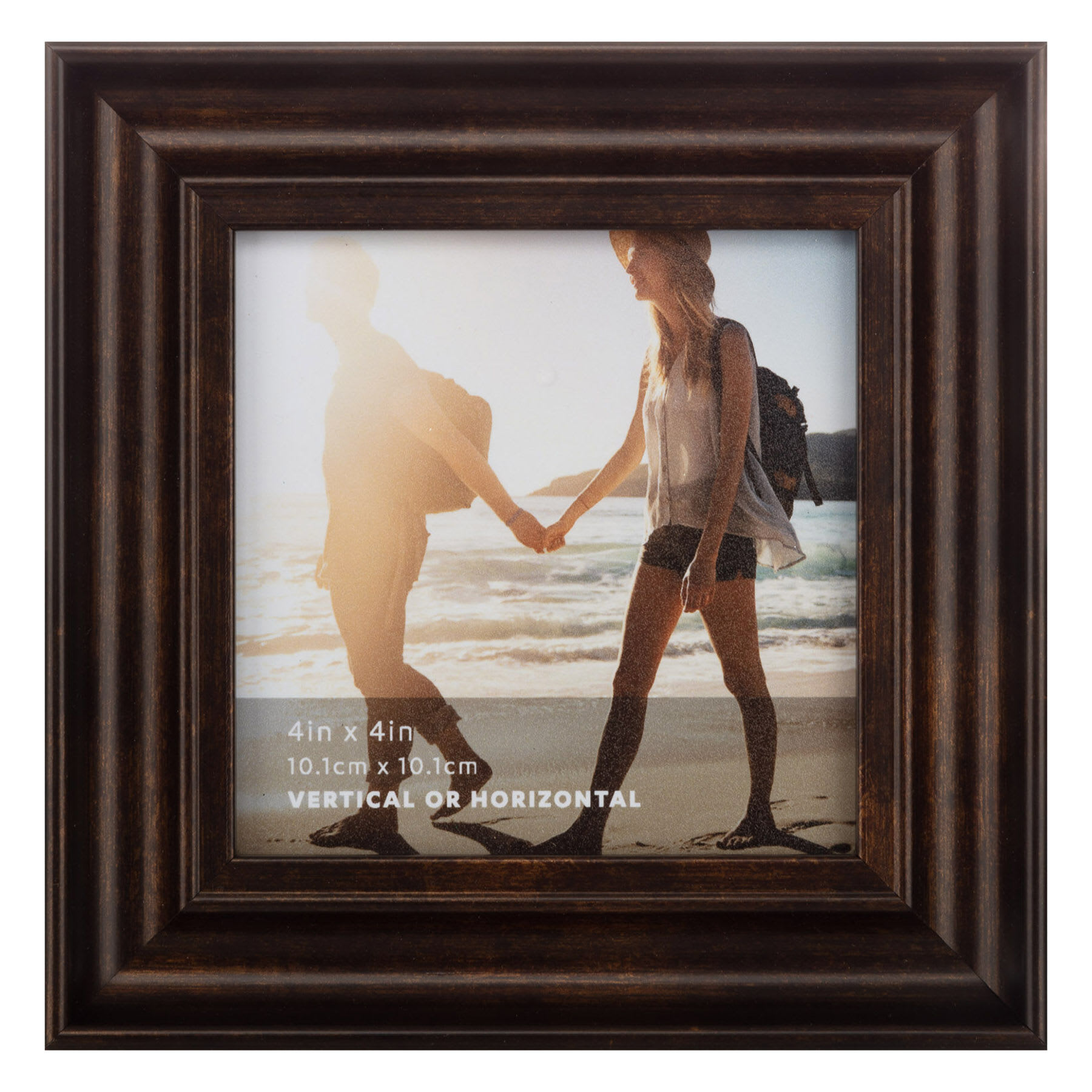 Bronze Ridged Scoop Profile Tabletop Picture Frame, 4x4