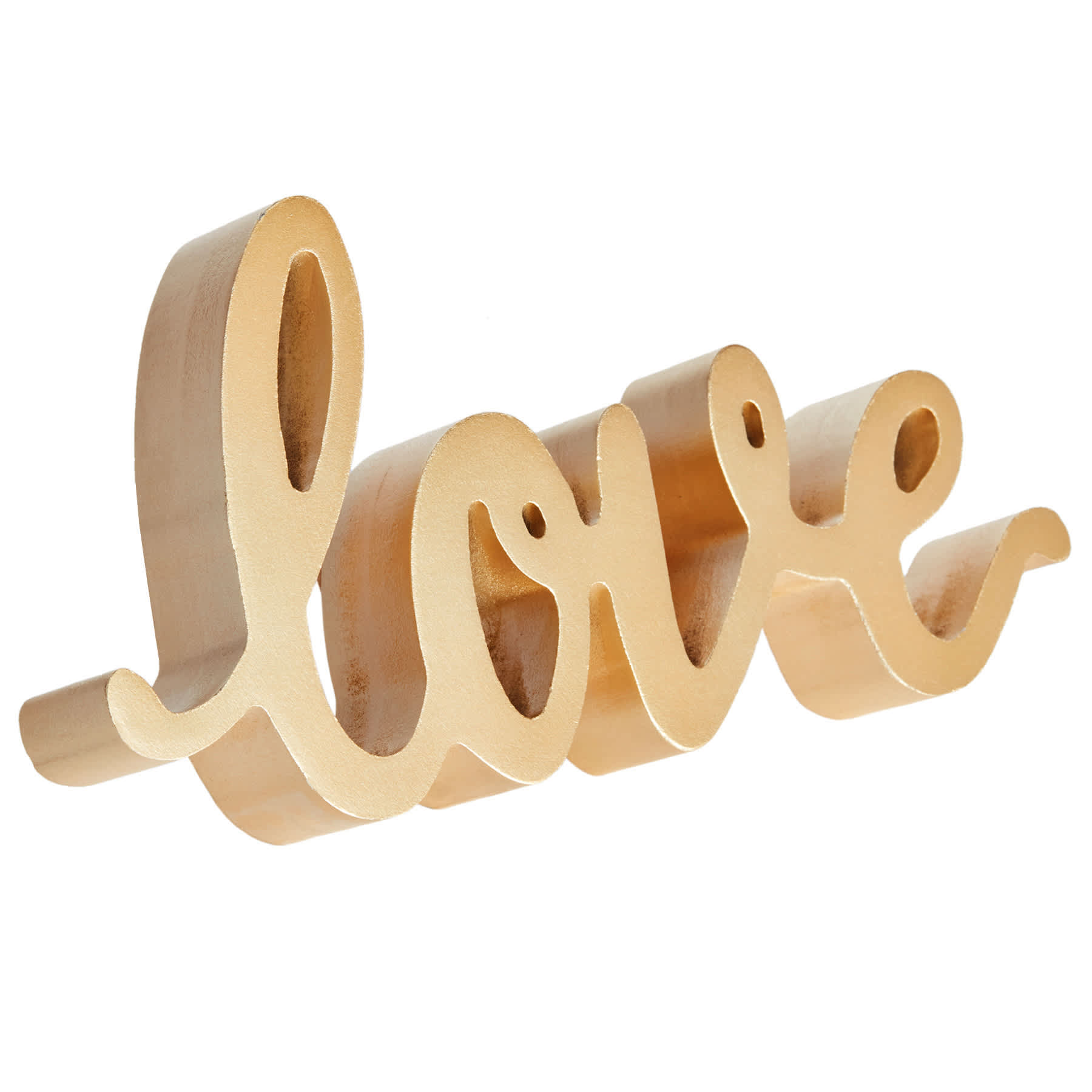 Gold Love Cutout Table Sign, 10x5
