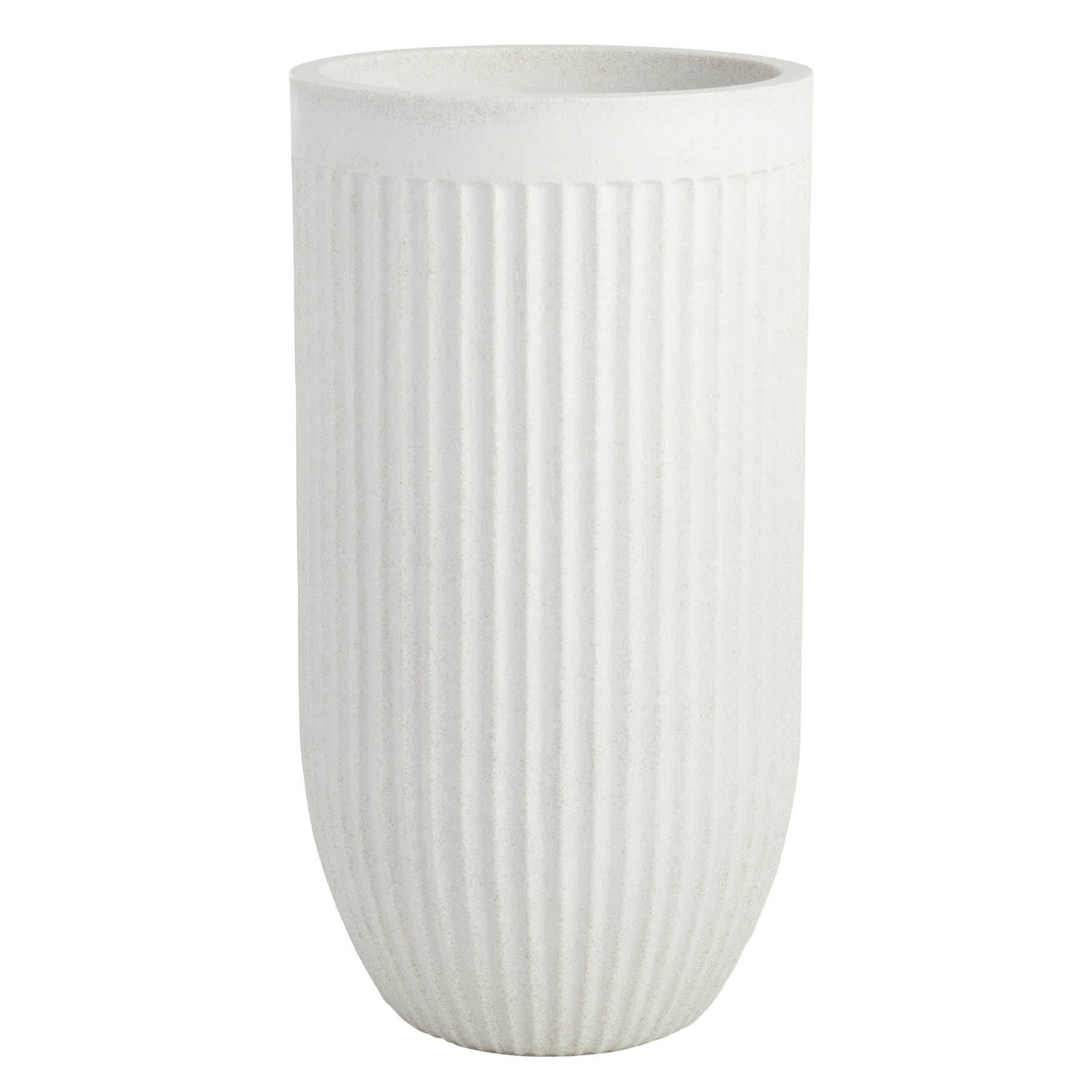 Japi Off-White Tall Fluted Outdoor Planter, Small