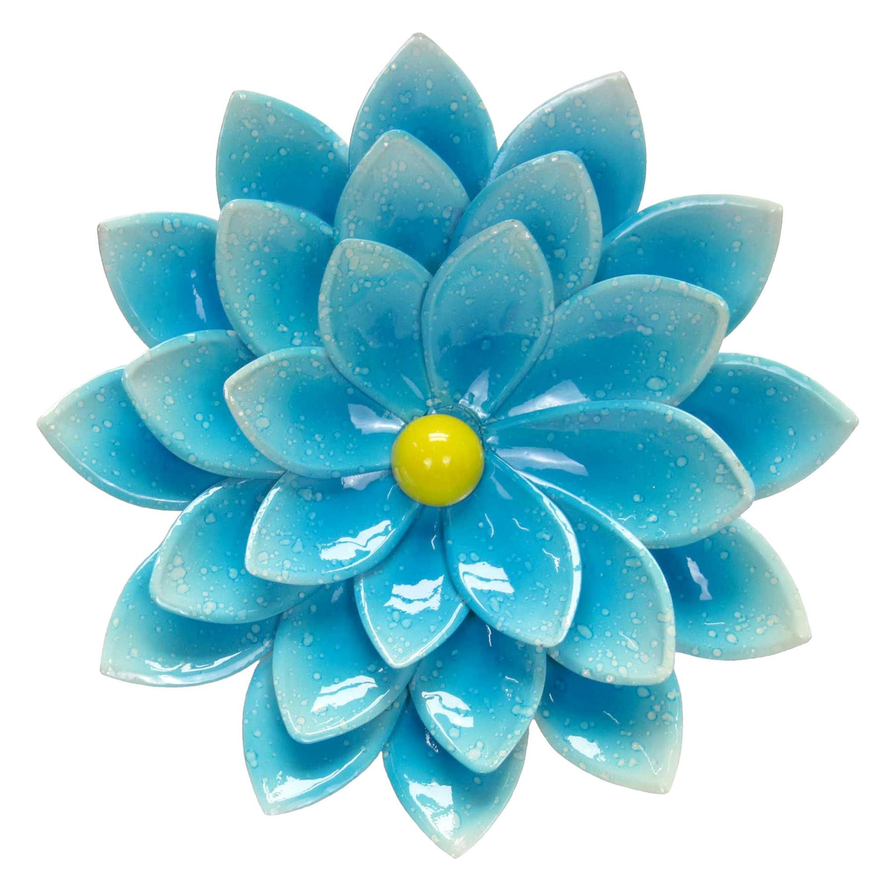 Blue Metal Flower Outdoor Wall Decor, 11"