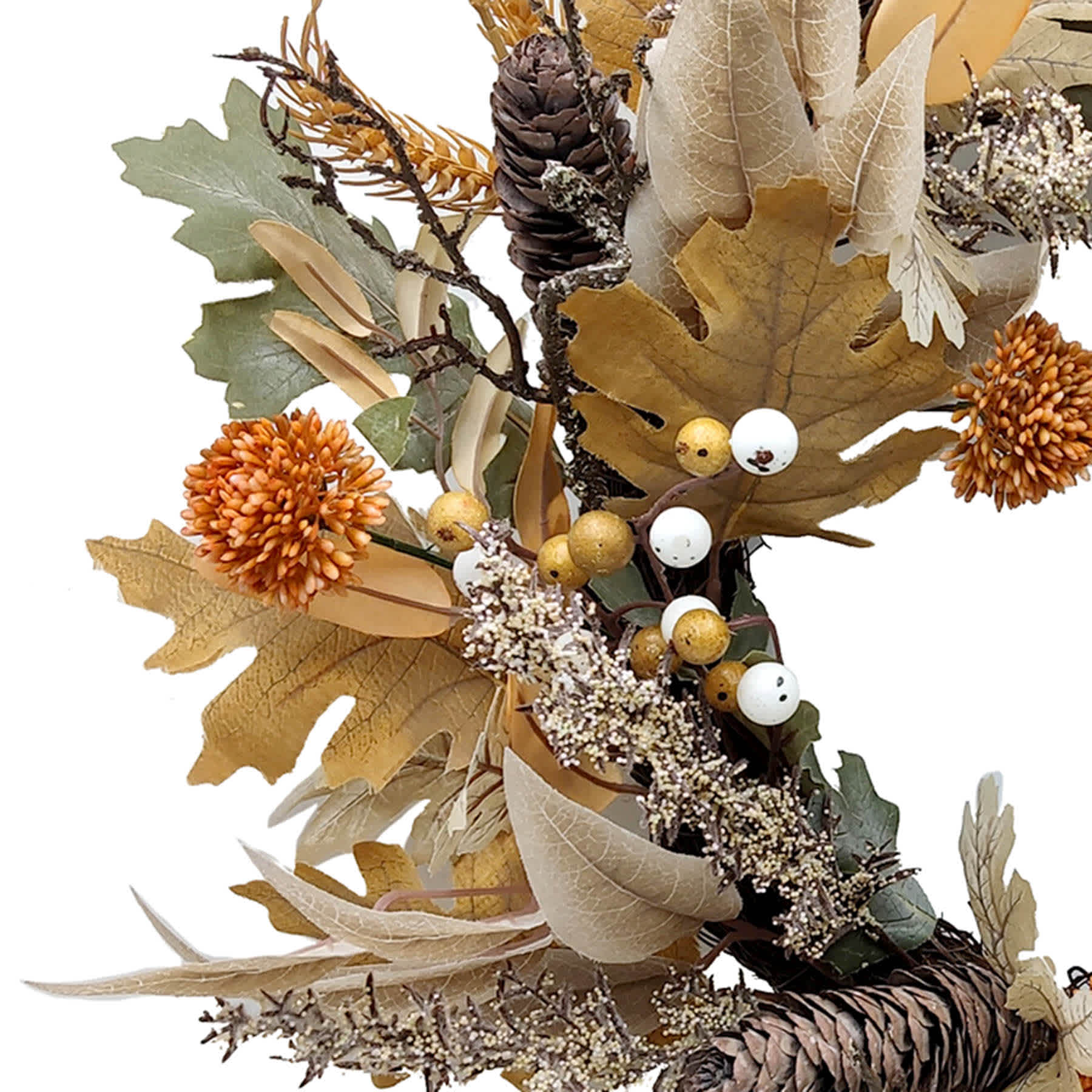 Honeybloom Tan Oak Leaf Wreath, 24"