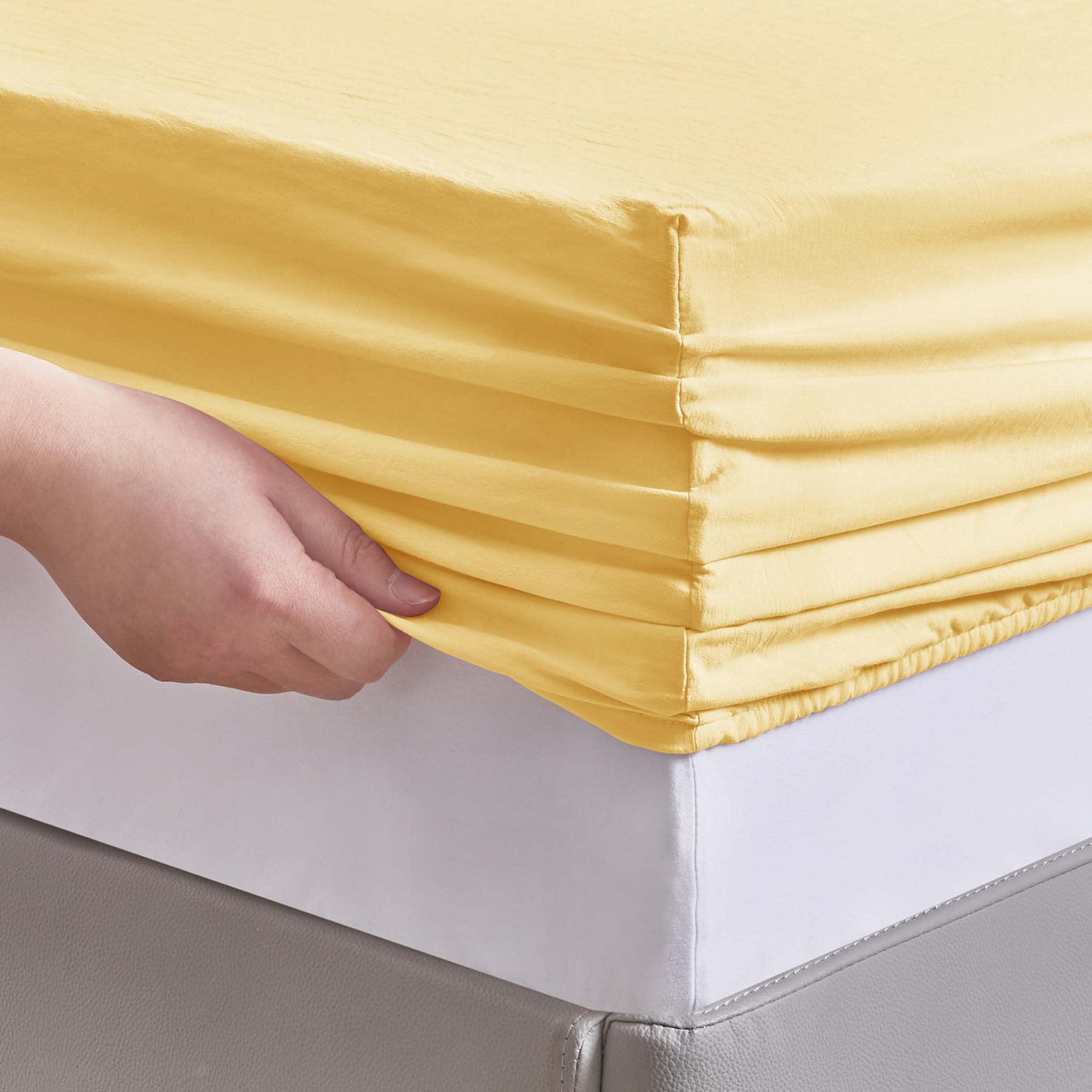 4-Piece Sunlight Yellow Super Soft Microfiber Sheet Set, King