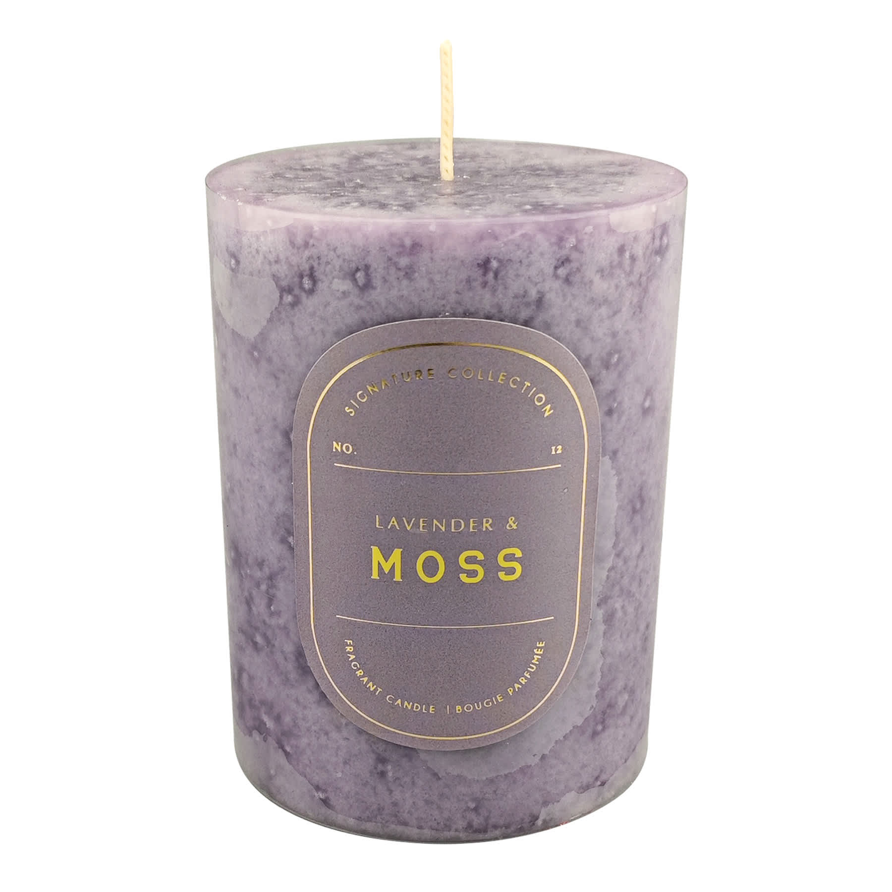 Lavender & Moss Scented Pillar Candle, 3x4