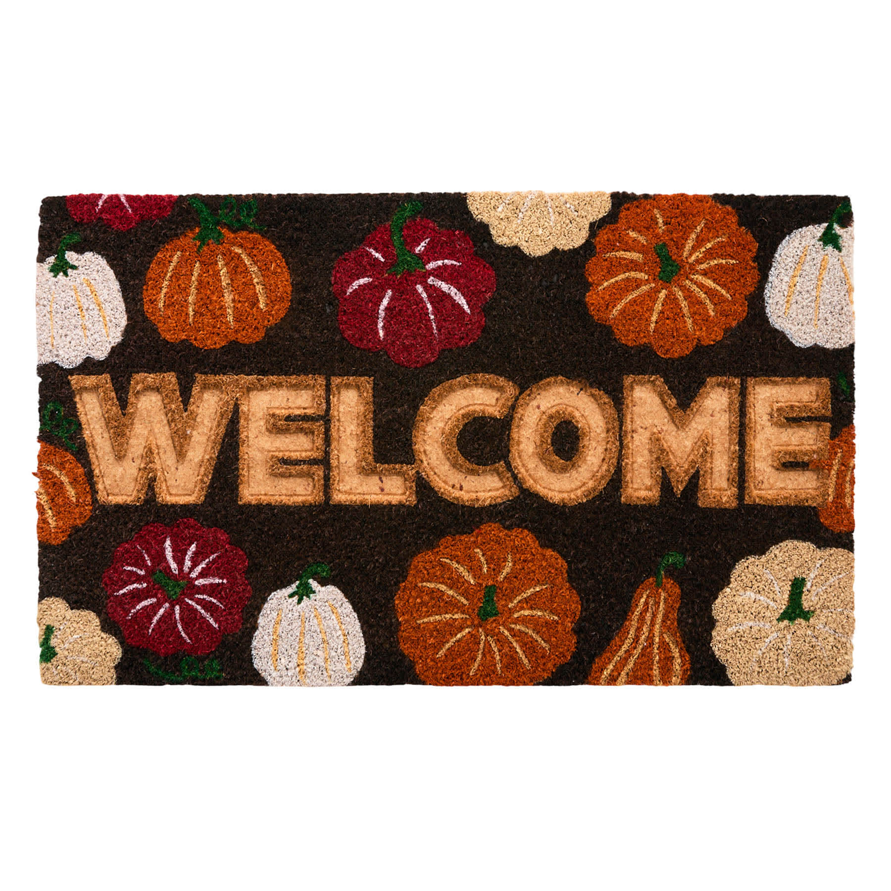 Pumpkins Embossed Printed Coir Mat, 18x30