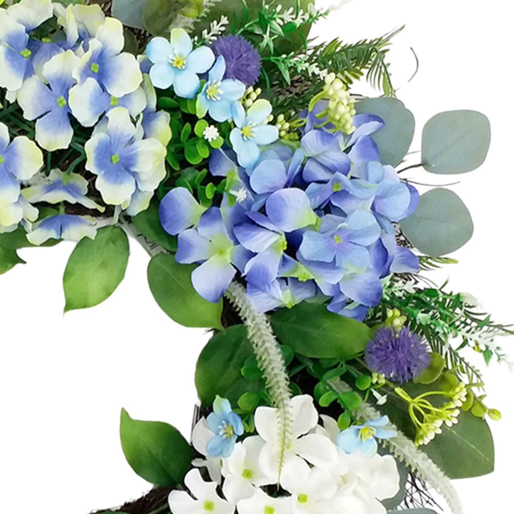 Hydrangea & Foxtail Spiral Vine Wreath, 24"