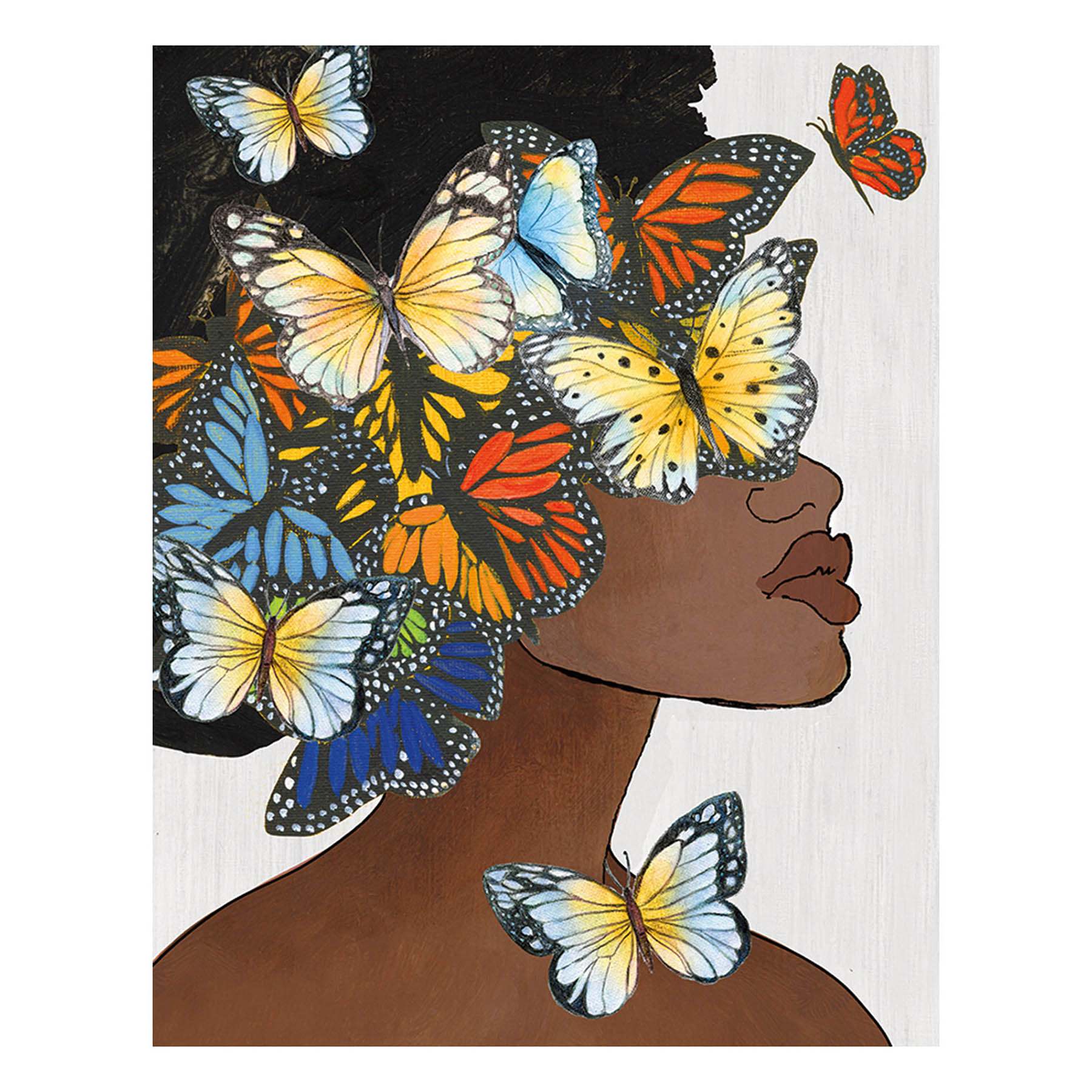 Glam Butterfly Lady Canvas Wall Art, 22x28
