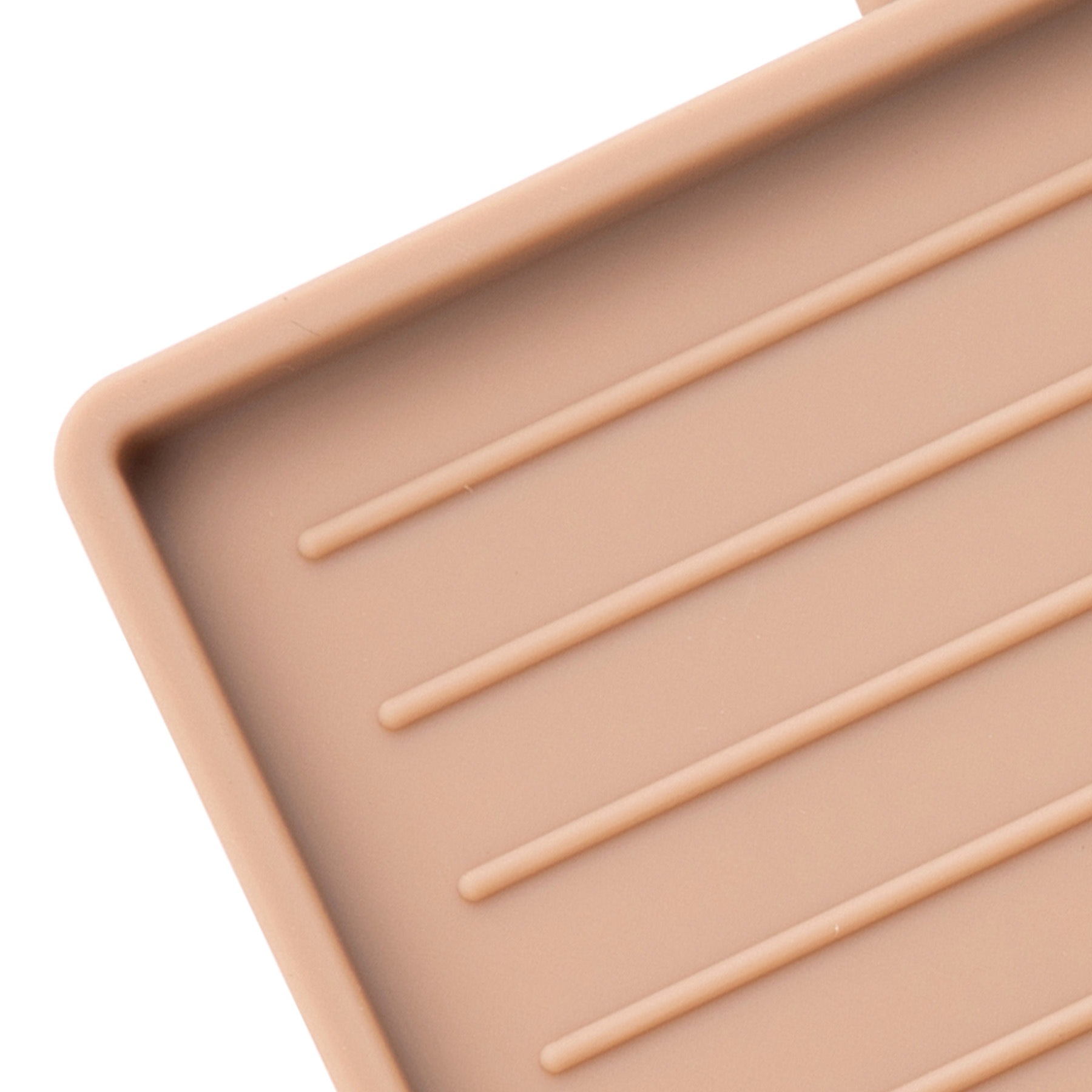 4-Slot Tan Silicone Utensil Rest