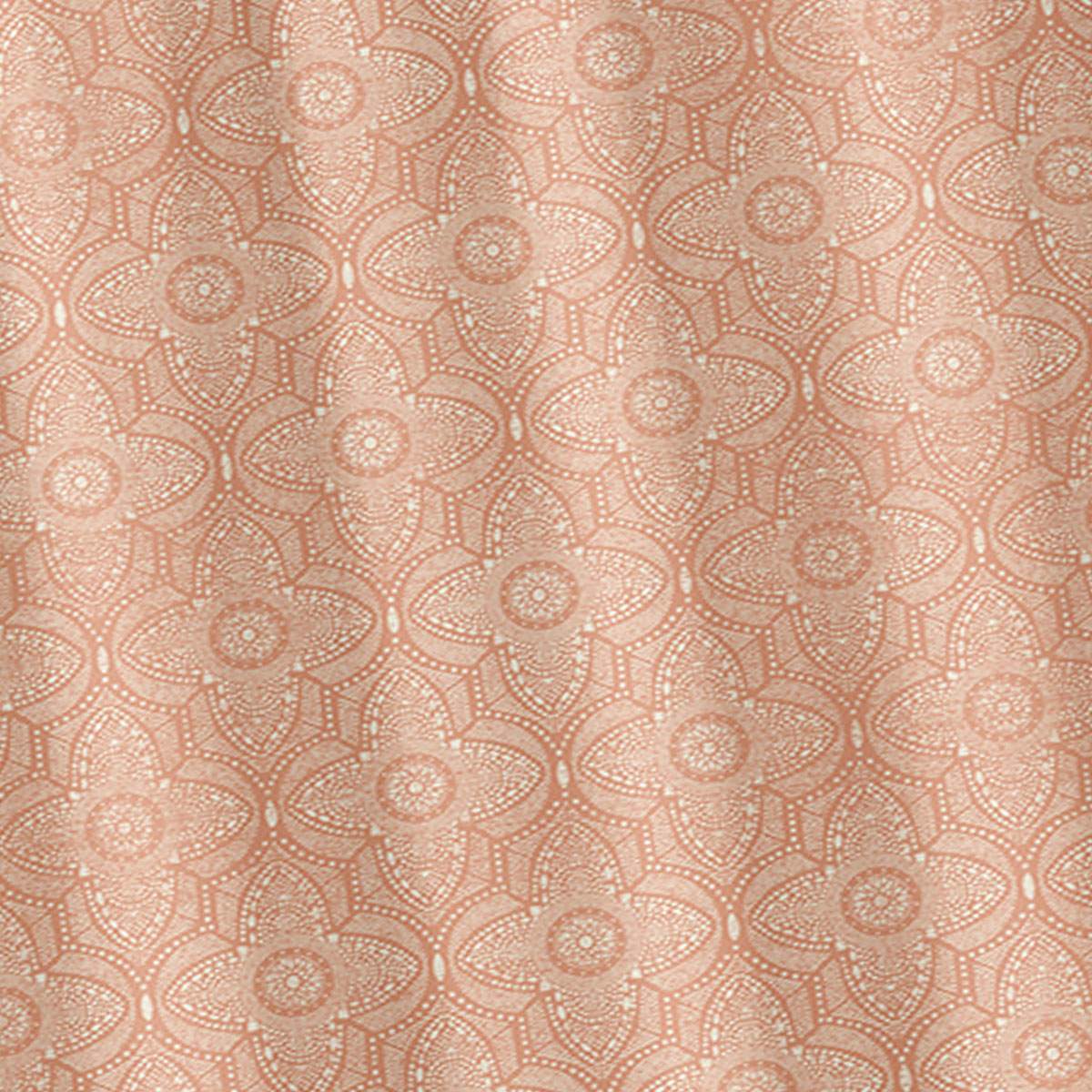 Arabesque Medallion Coral Shower Curtain, 72"