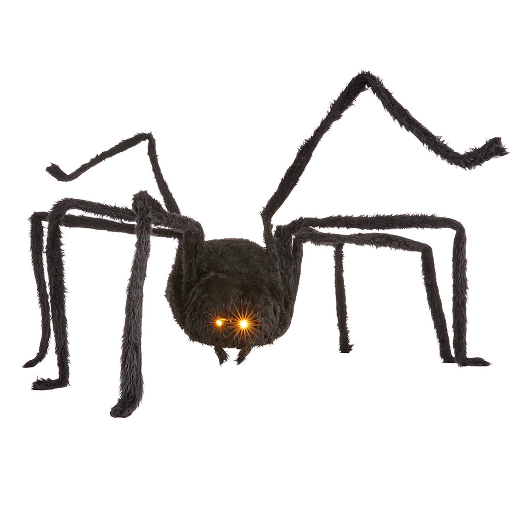 Poseable Black Furry Spider, 8'