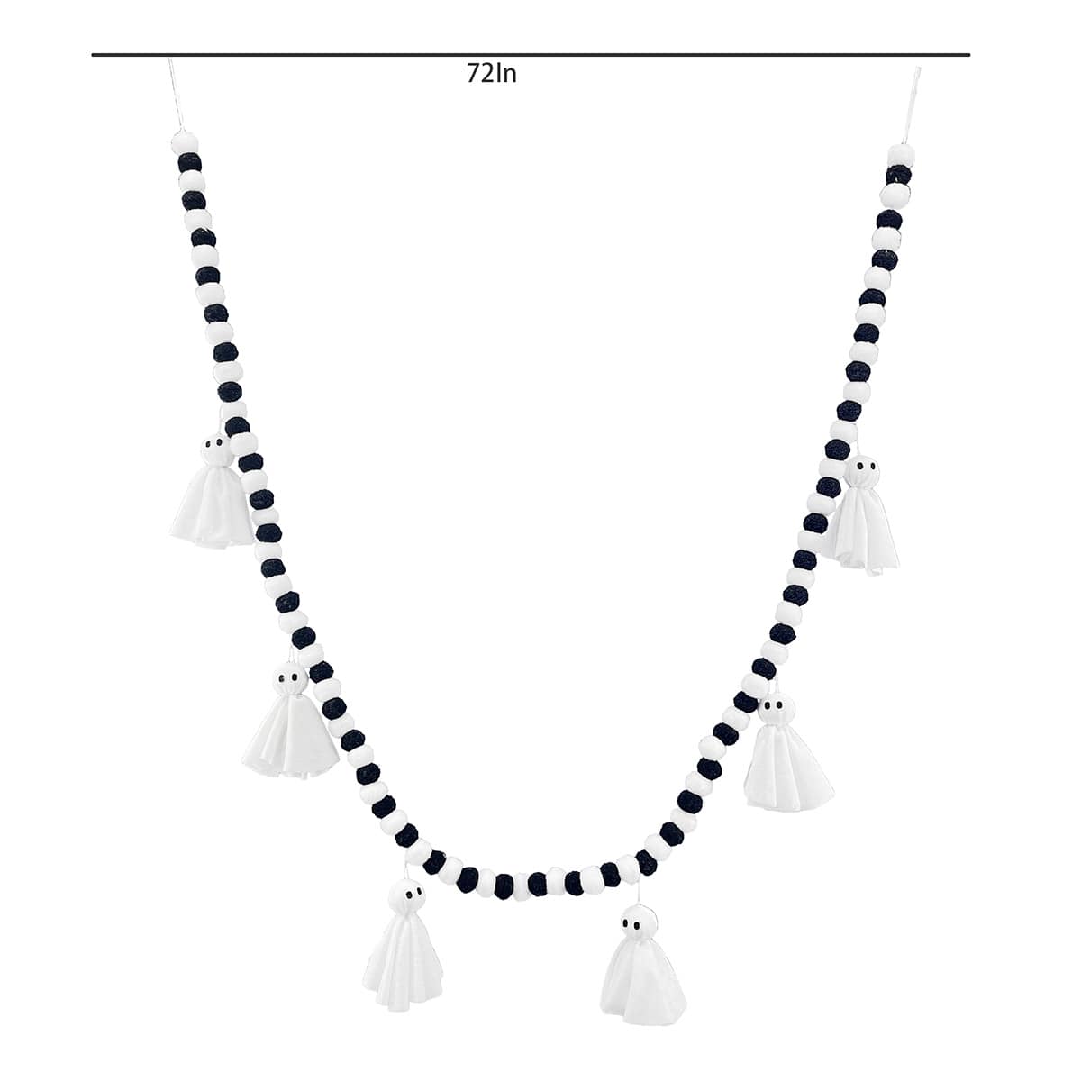 Halloween Ghost Ball Garland, 72"