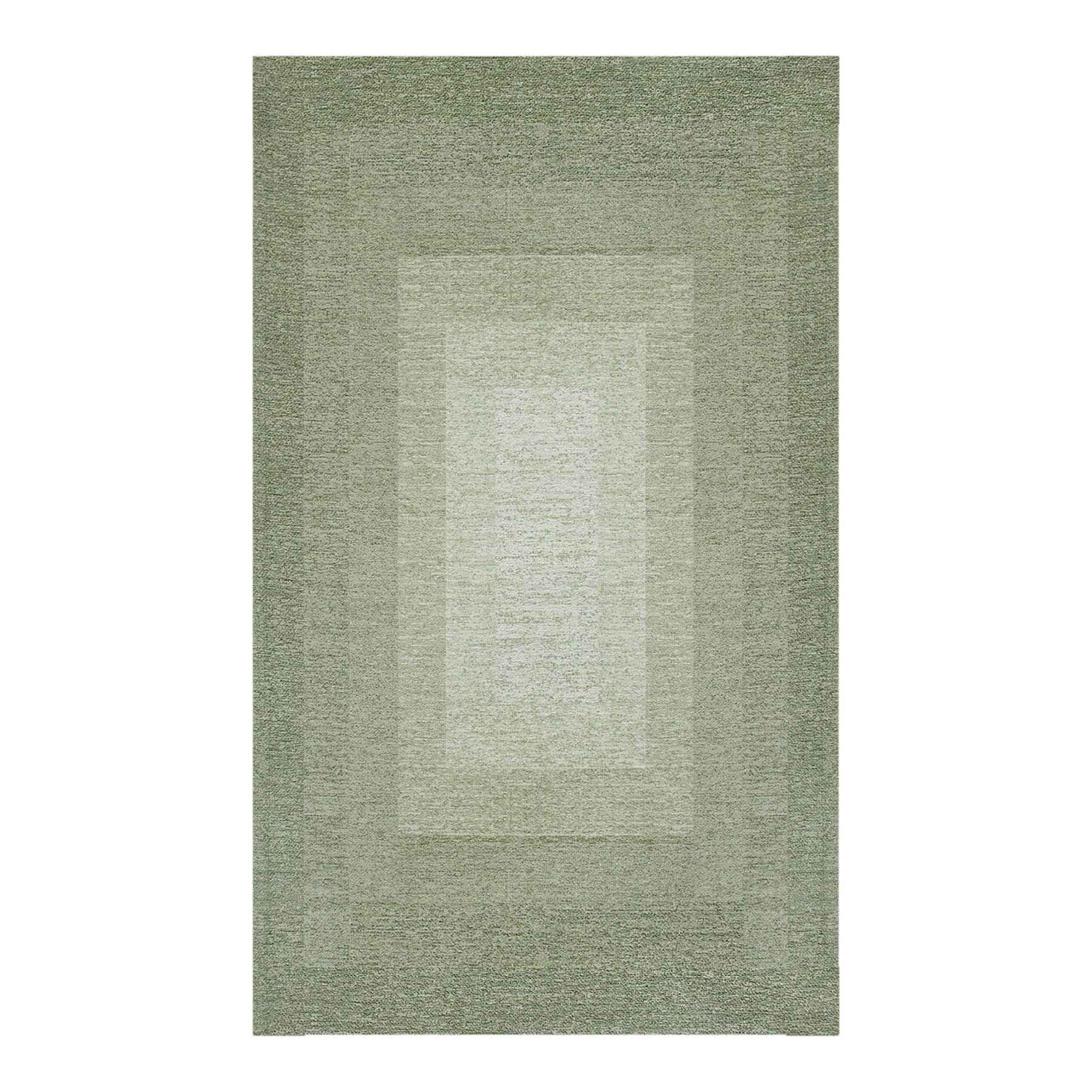(B893) Green Ombre Flatweave Accent Rug, 3x5