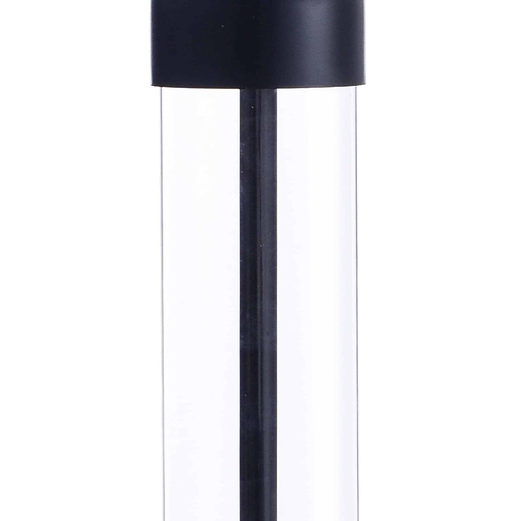 Clear Glass & Black Metal Large Table Lamp Base, 23"