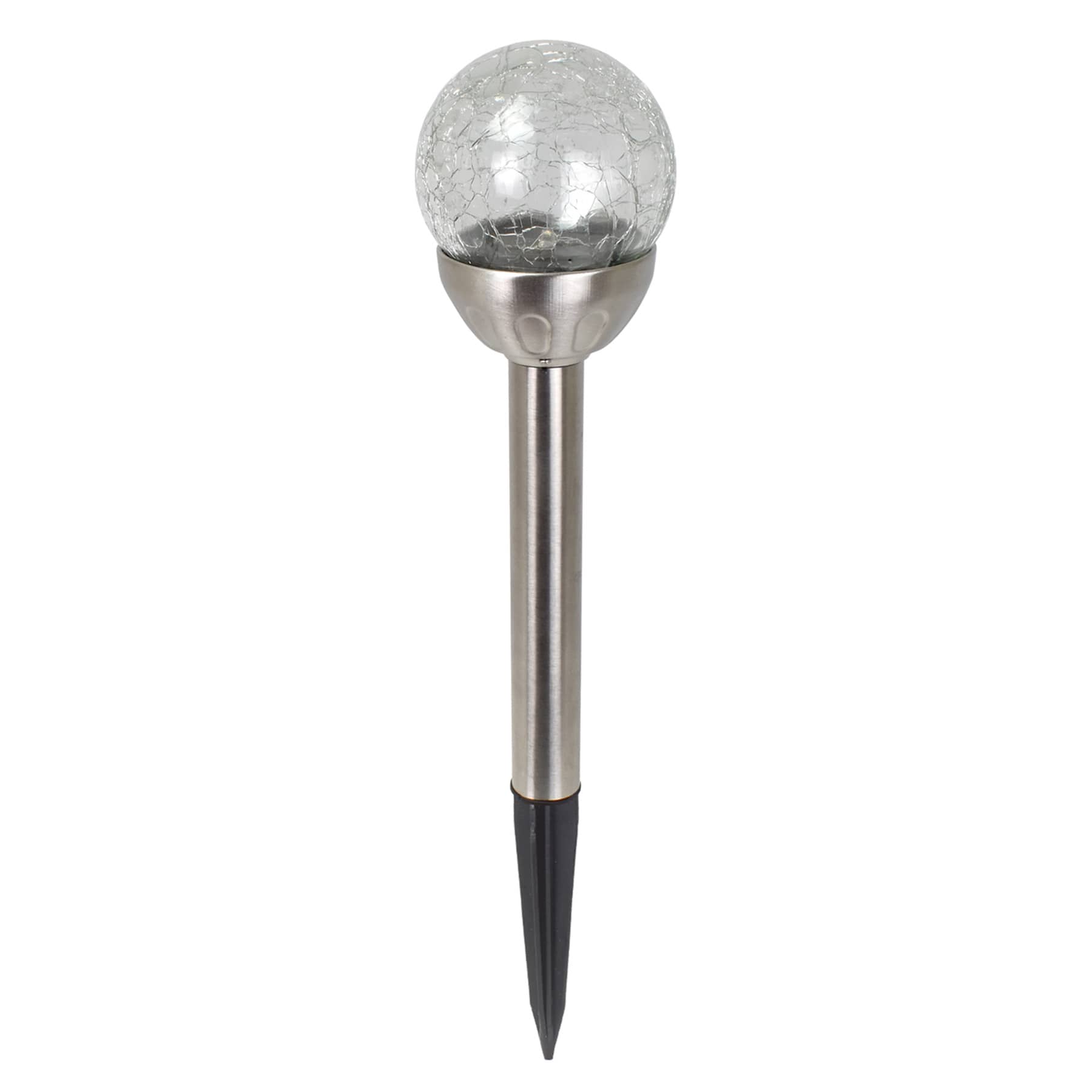 Solar Clear Crackle Small Globe Pathway Light