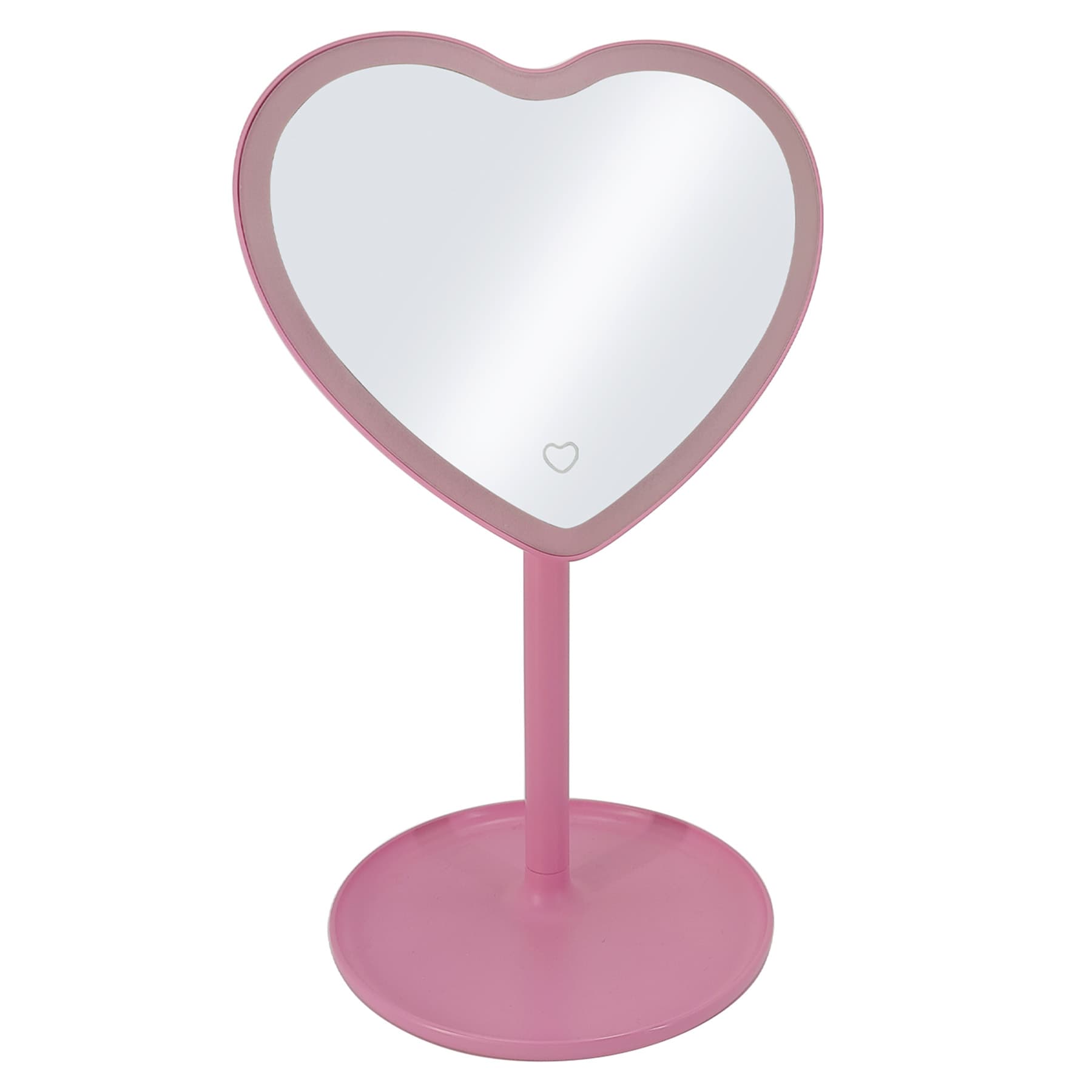 Pink Heart LED Mirror with USB