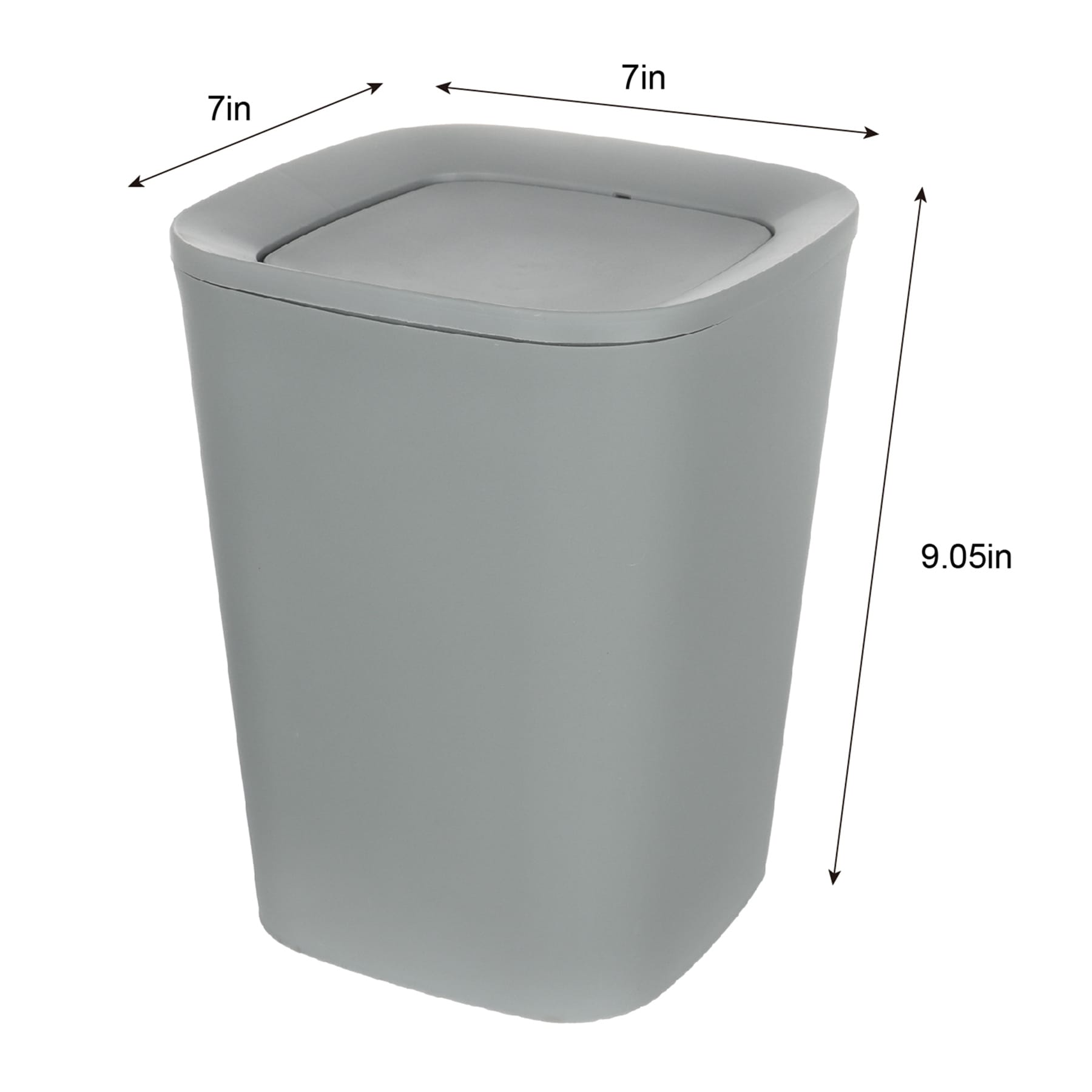 Grey Swing Top Trash Can, 5l