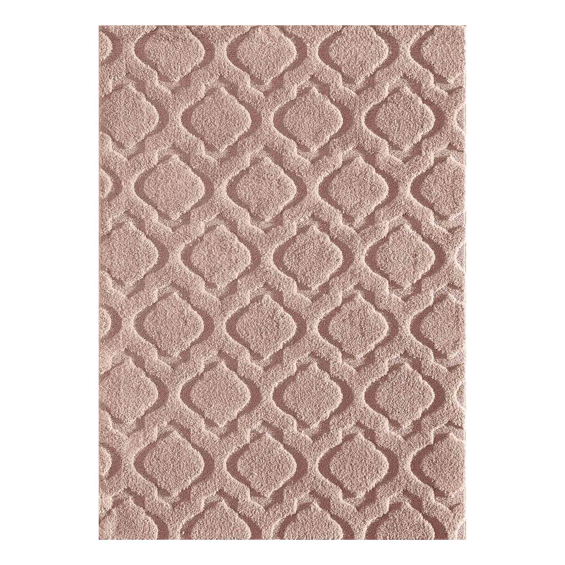 (D438) Jardel Blush Tufted Area Rug With Non-Slip Back, 5x7