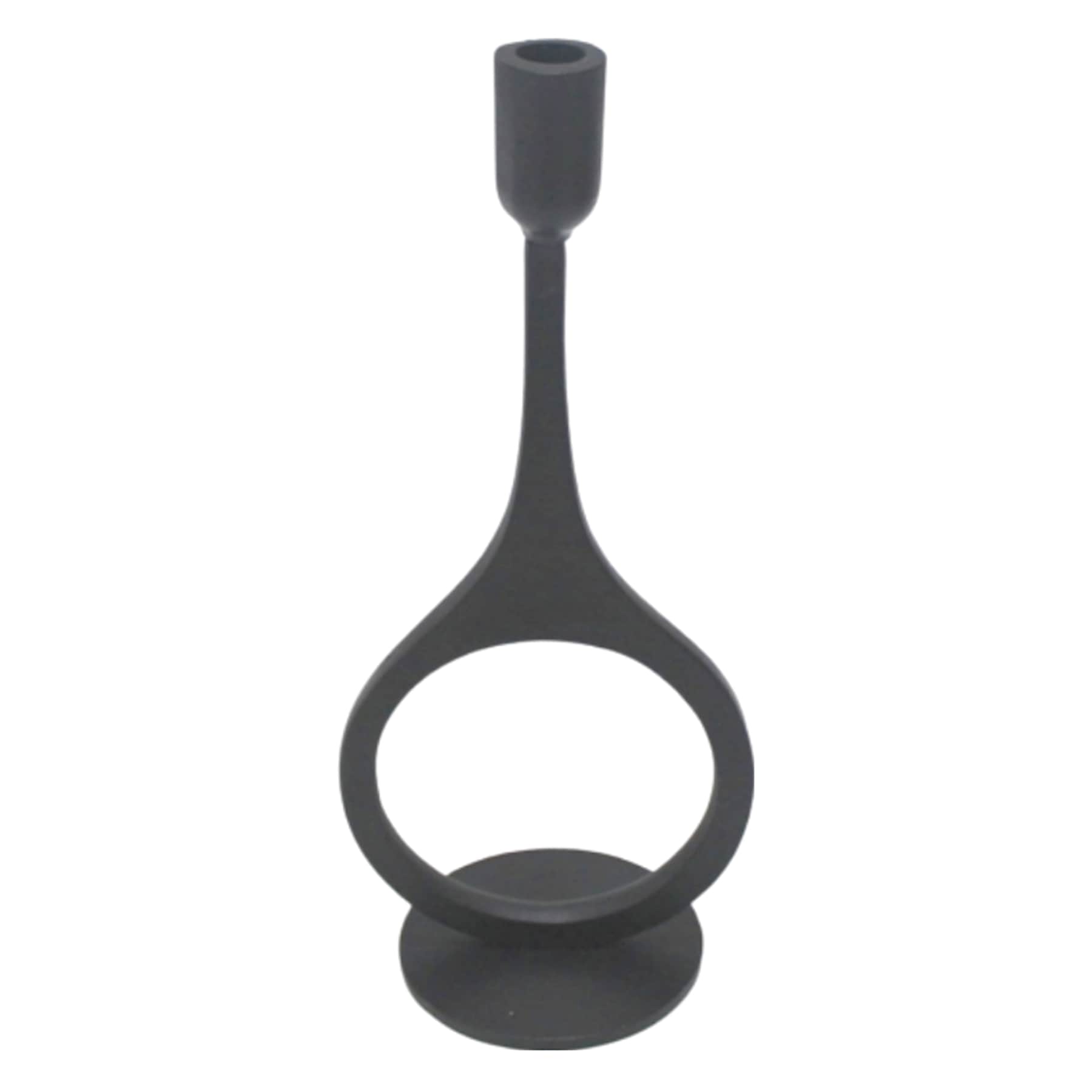 Crosby St. Black Modern Taper Candle Holder, 12.8"