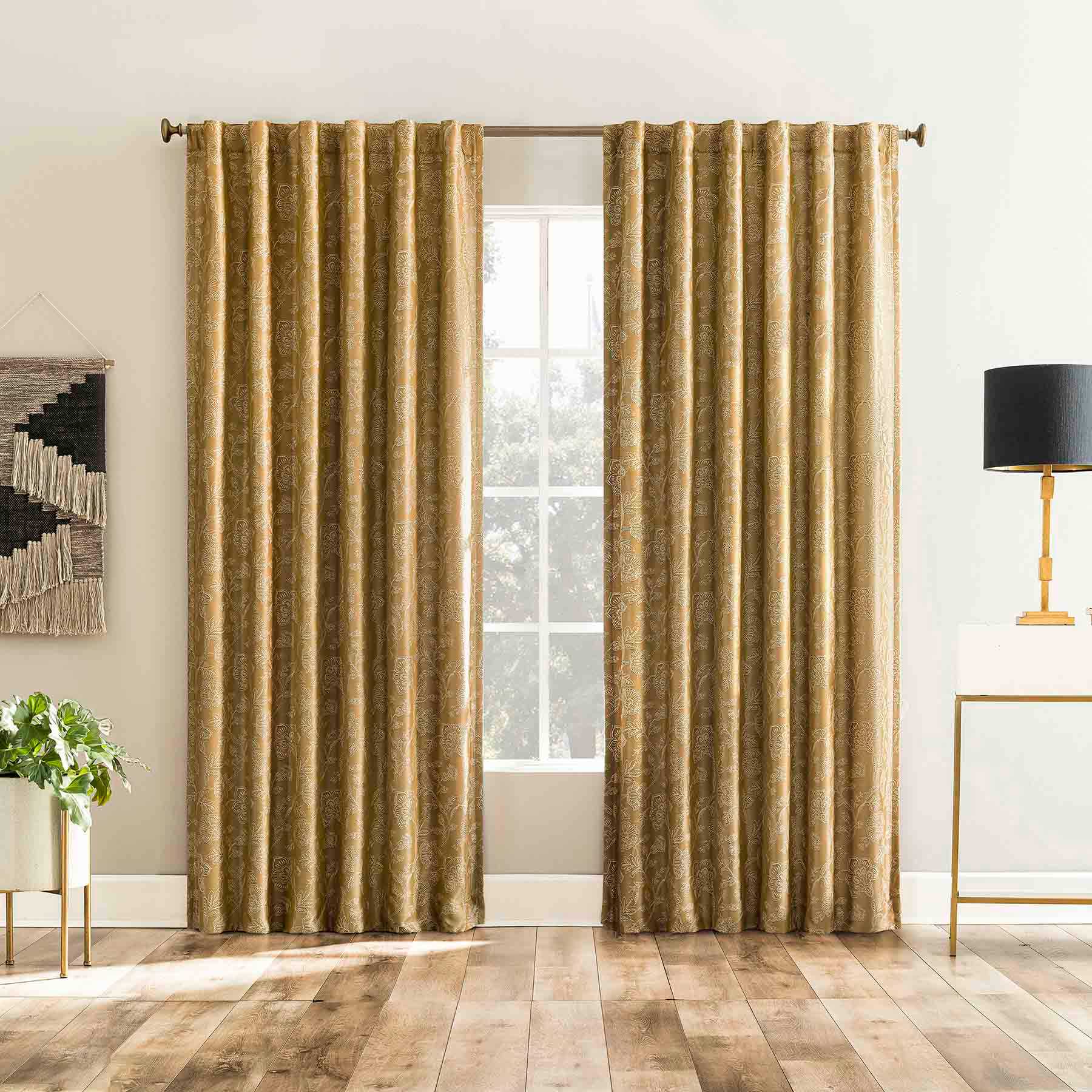 Sun Zero Gold Extreme Blackout Curtain Panel, 84"